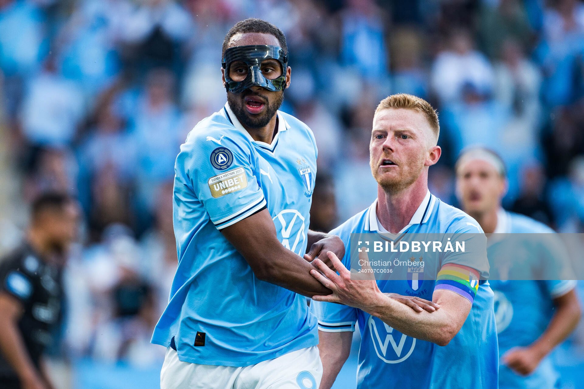 Malmö FFs Isaac Kiese Thelin och Anders Christiansen jublar