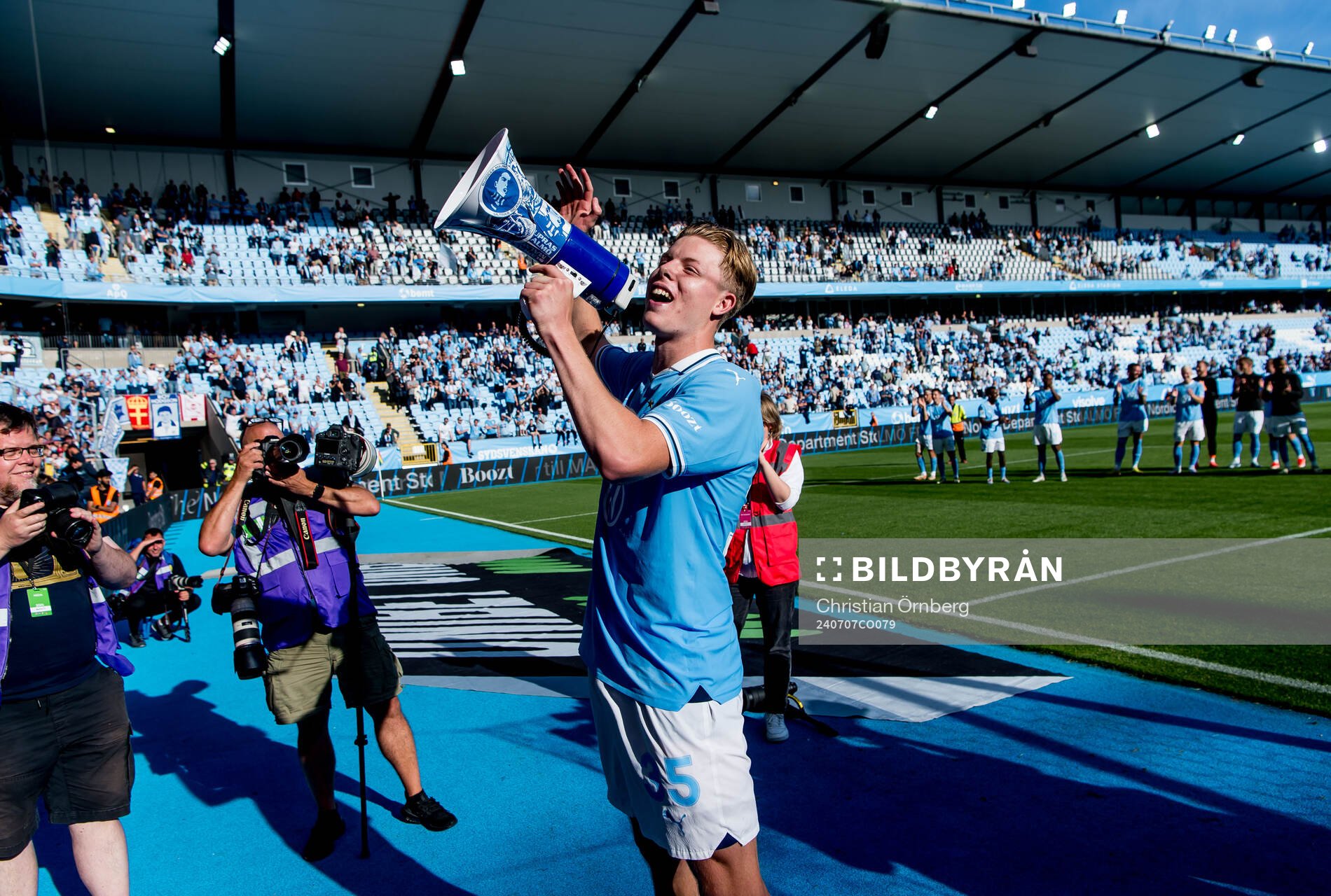 Malmö FFs Nils Zätterström efter fotbollsmatchen i Allsvenskan mellan Malmö FF och Halmstad den 7 juli 2024 i Malmö. 