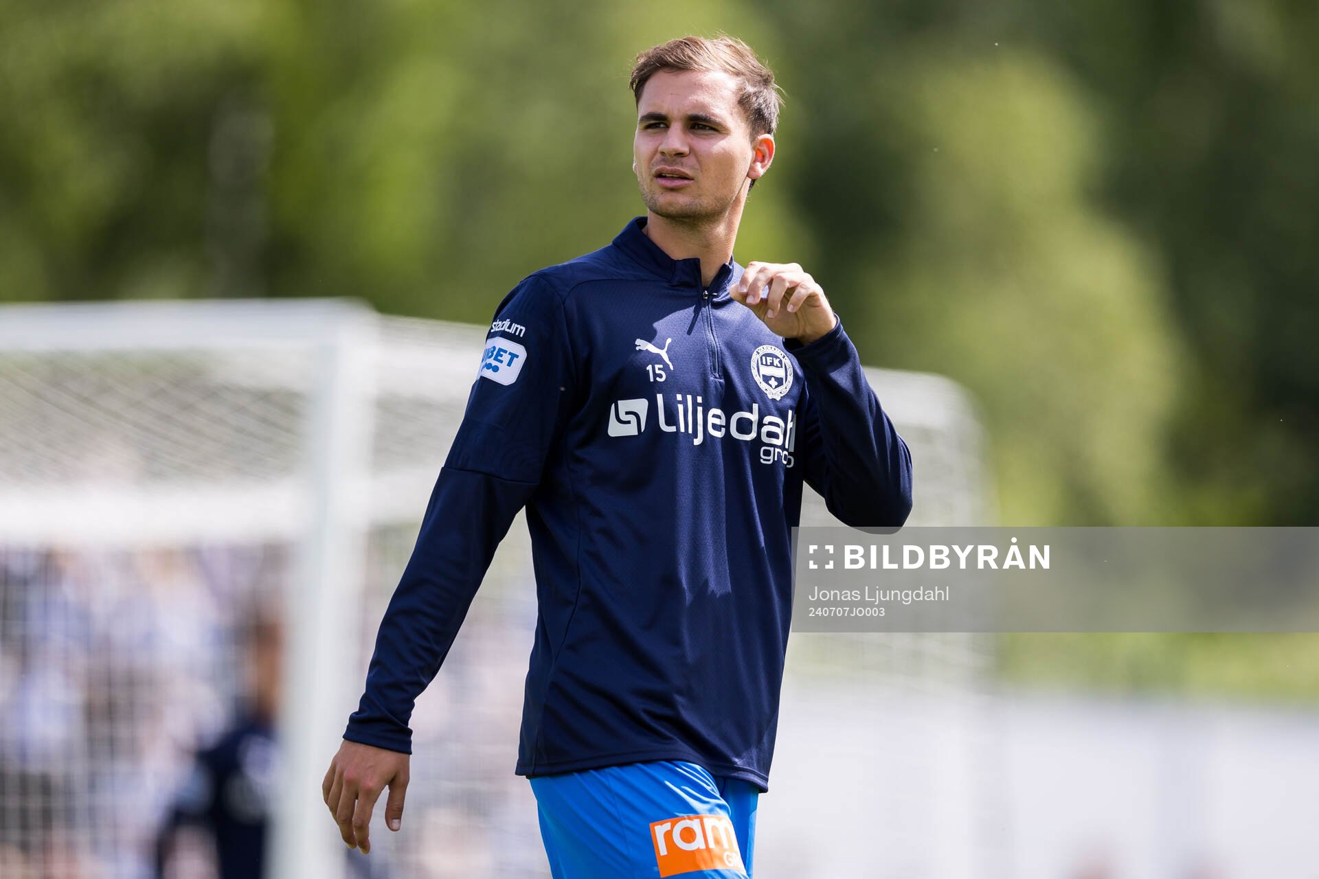 Värnamos Michael Steinwender inför fotbollsmatchen i Allsvenskan mellan Värnamo och IFK Göteborg den 7 juli 2024 i Värnamo. 