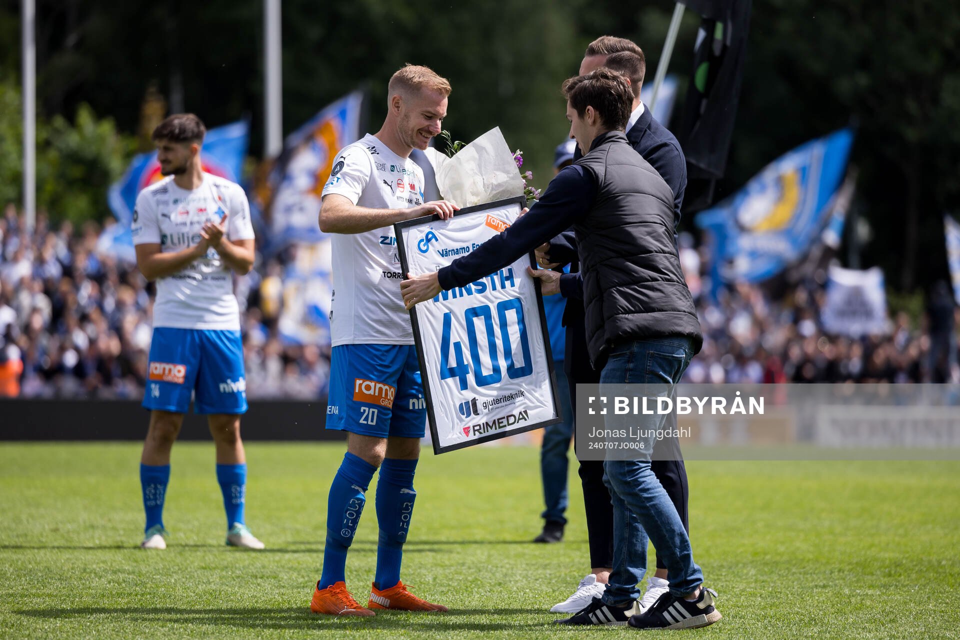 Värnamos Freddy Winsth hyllas för 400 matcher