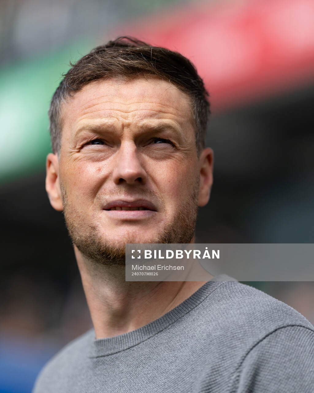 Hammarbys tränare Kim Hellberg innan fotbollsmatchen i