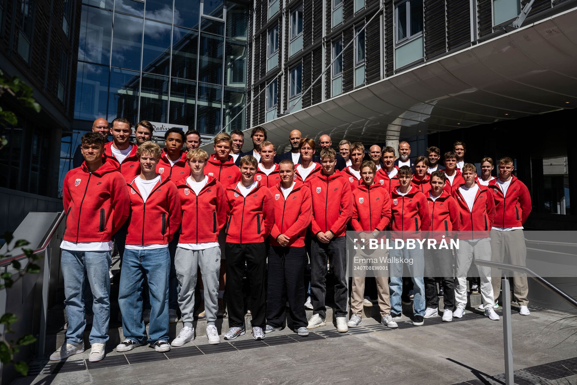 Players and staff of the Norwegian U19 national football