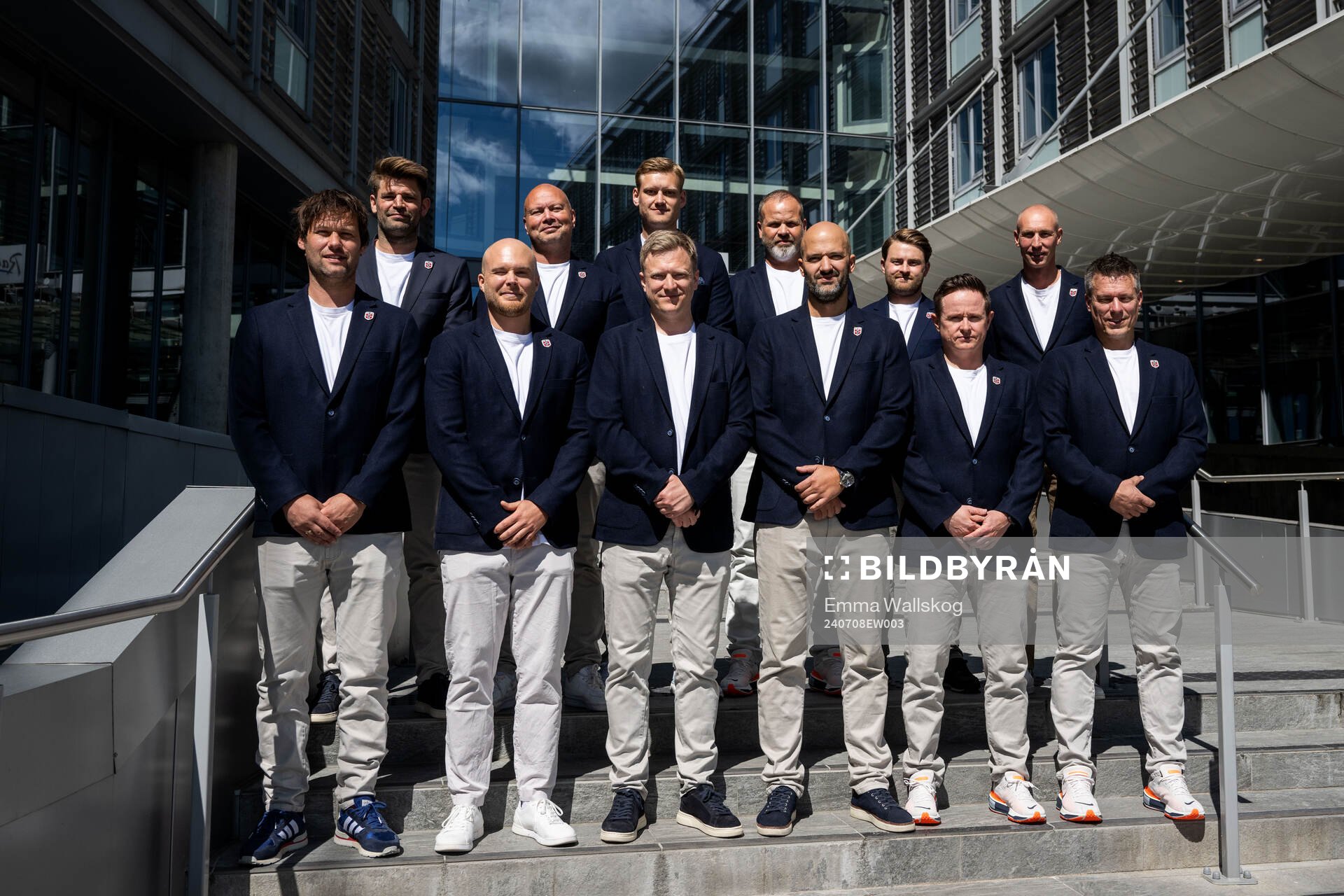 Staff of the Norwegian U19 national football team pose for