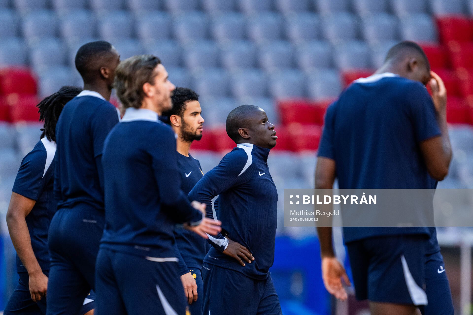 N'Golo Kanté at a training session with France