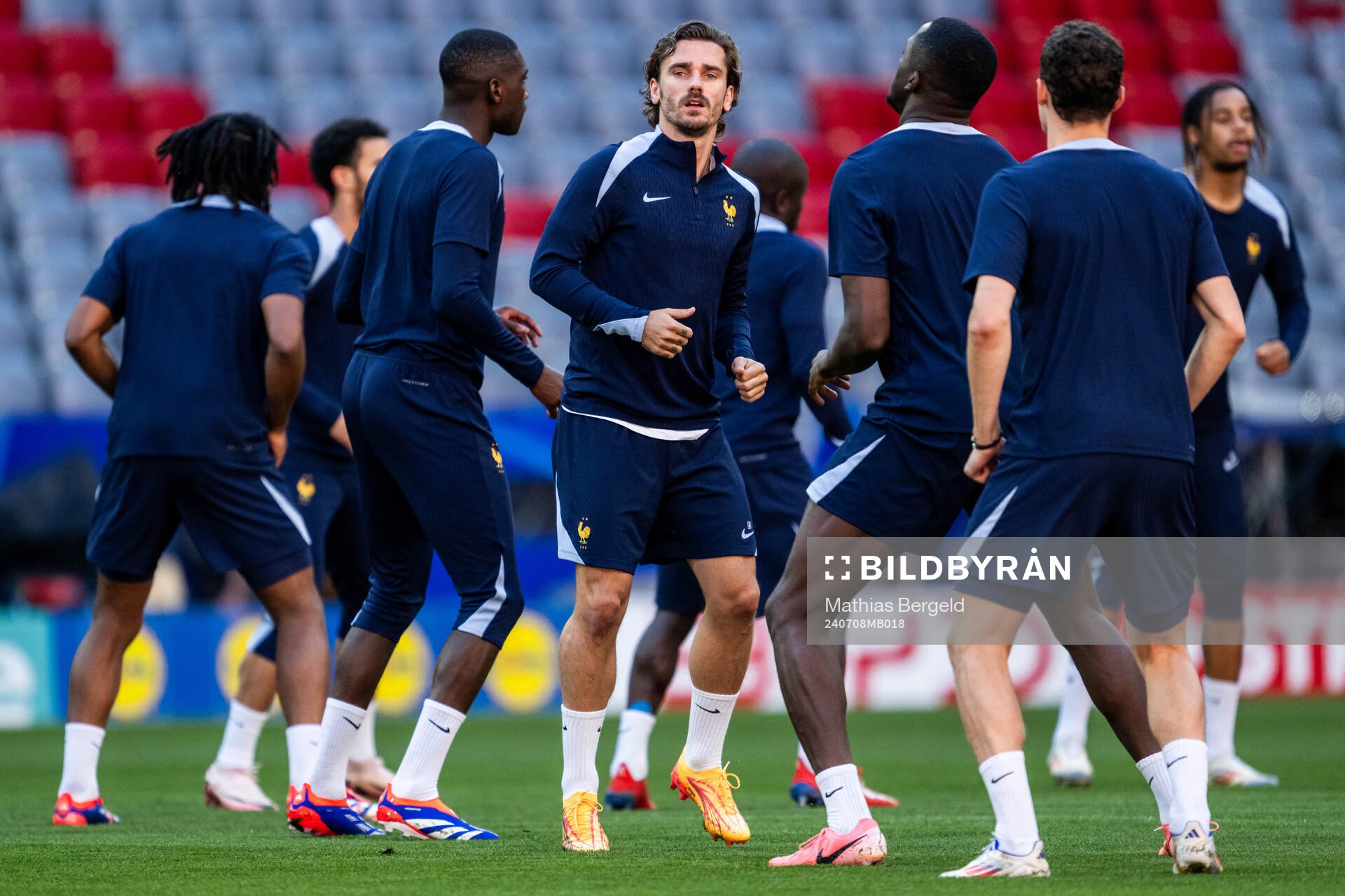 Antoine Griezmann at a training session with France
