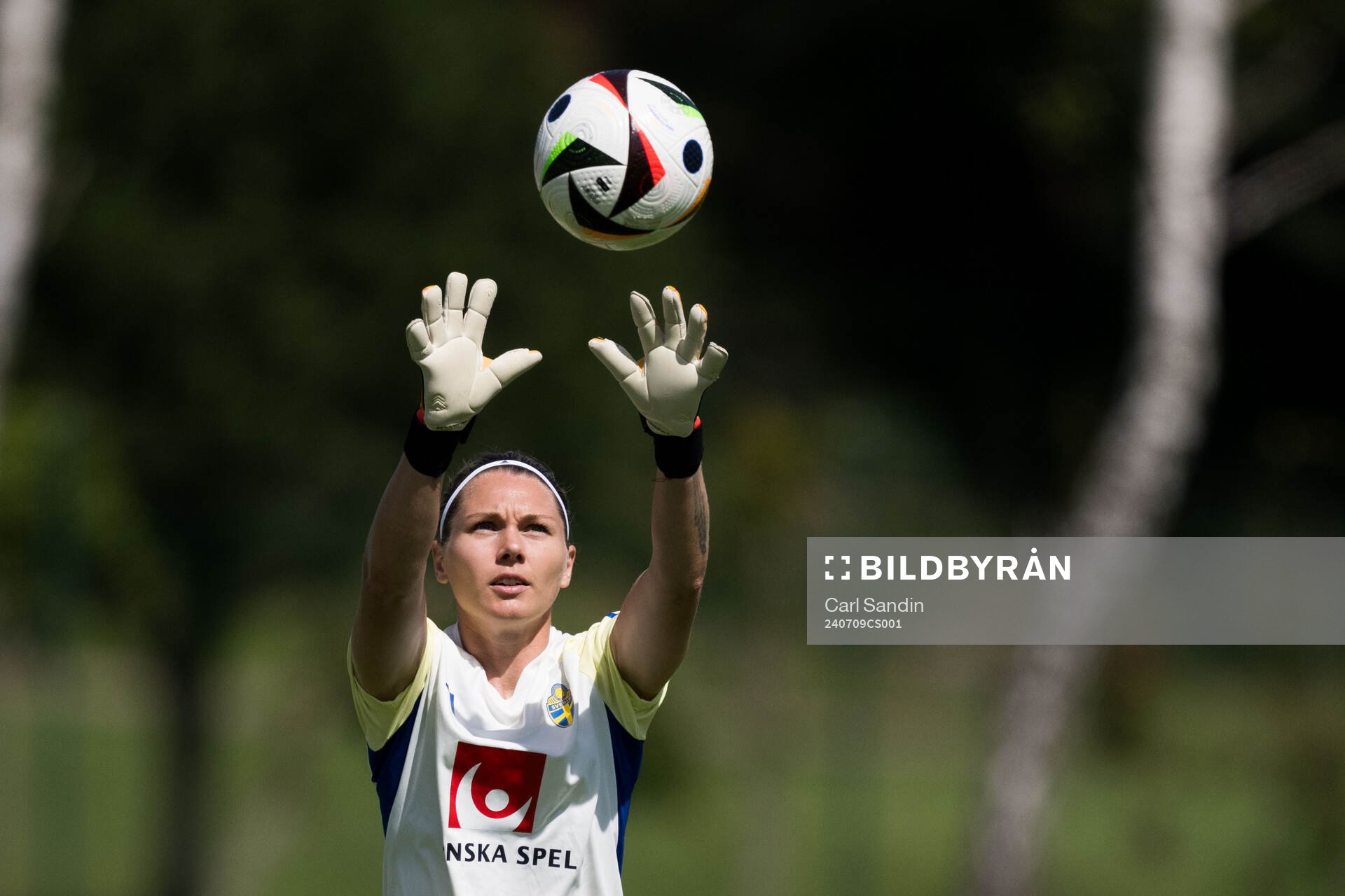 Goalkeeper Jennifer Falk of Sweden