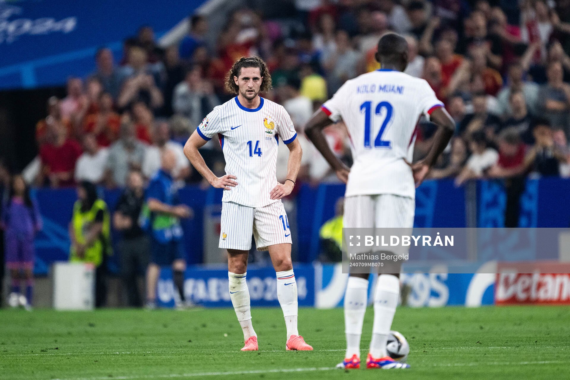 Adrien Rabiot of France looks dejected