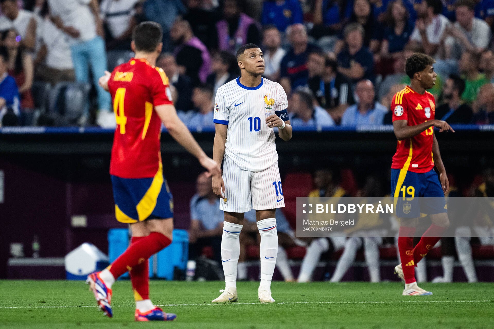 Kylian Mbappé of France looks dejected