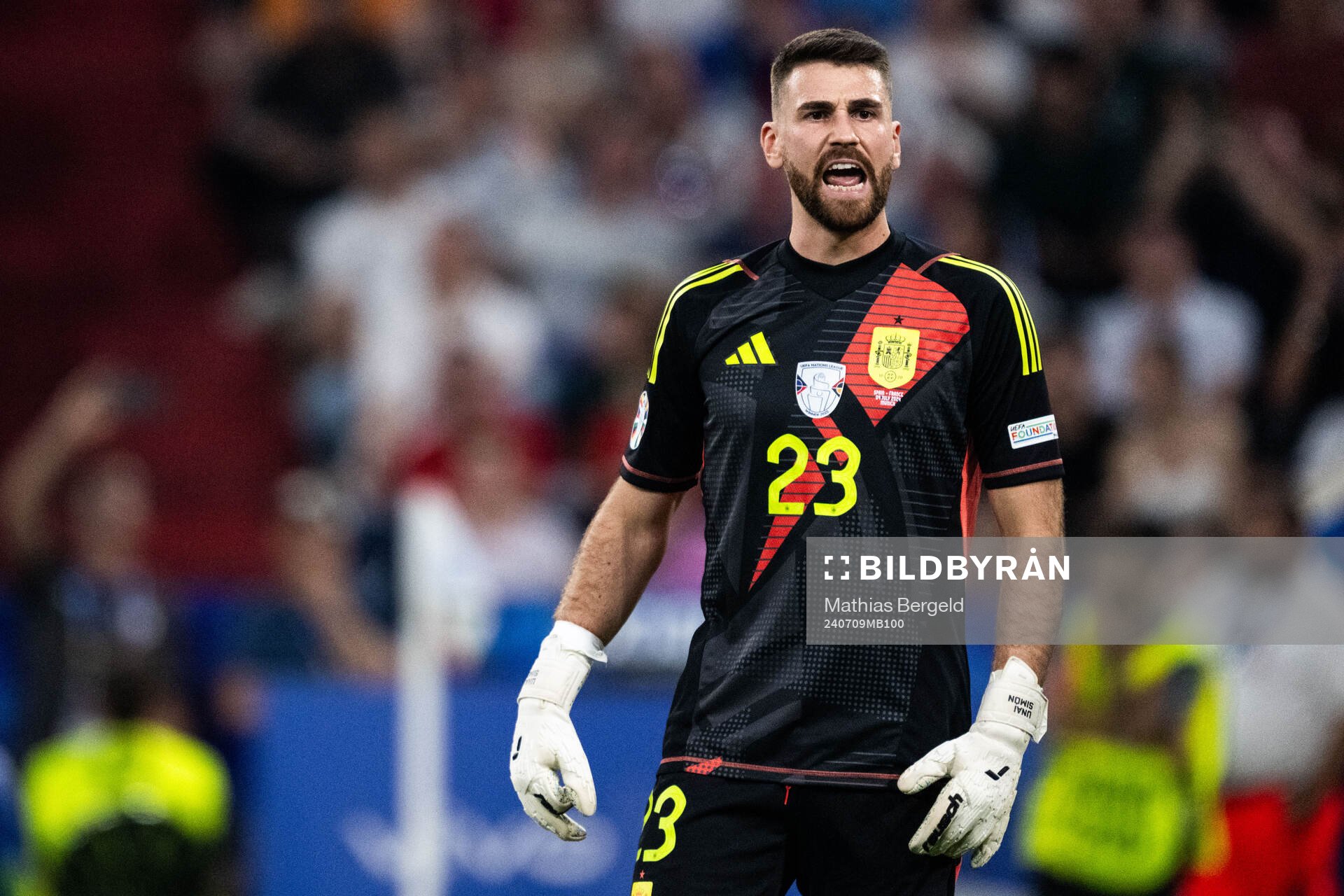 Goalkeeper Unai Simon Mendibil of Spain