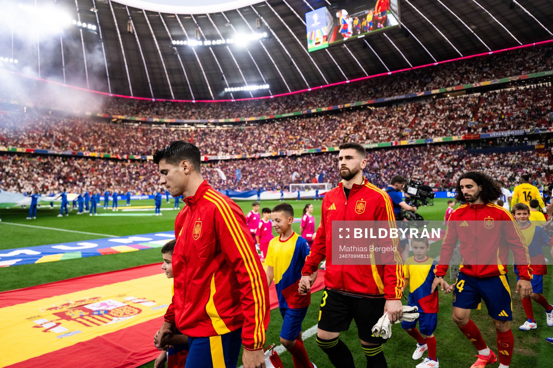 Alvaro Morata, goalkeeper Unai Simon Mendibil and Marc