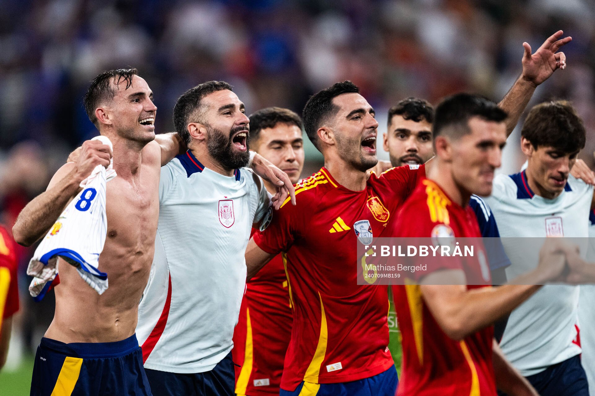 Fabian Ruiz Pena, Daniel Carvajal and Mikel Merino of Spain