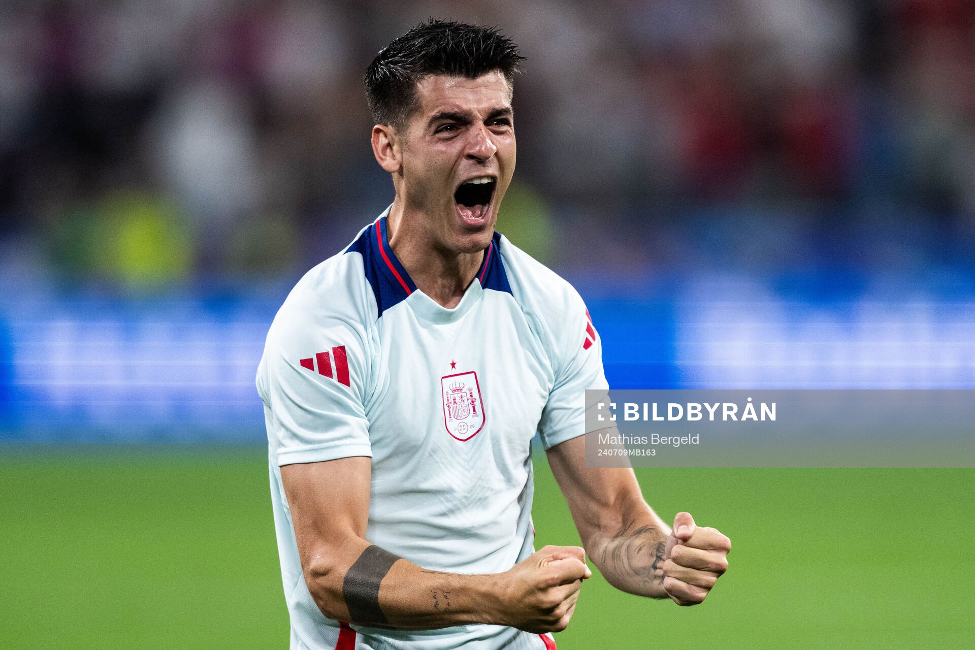 Alvaro Morata of Spain celebrates