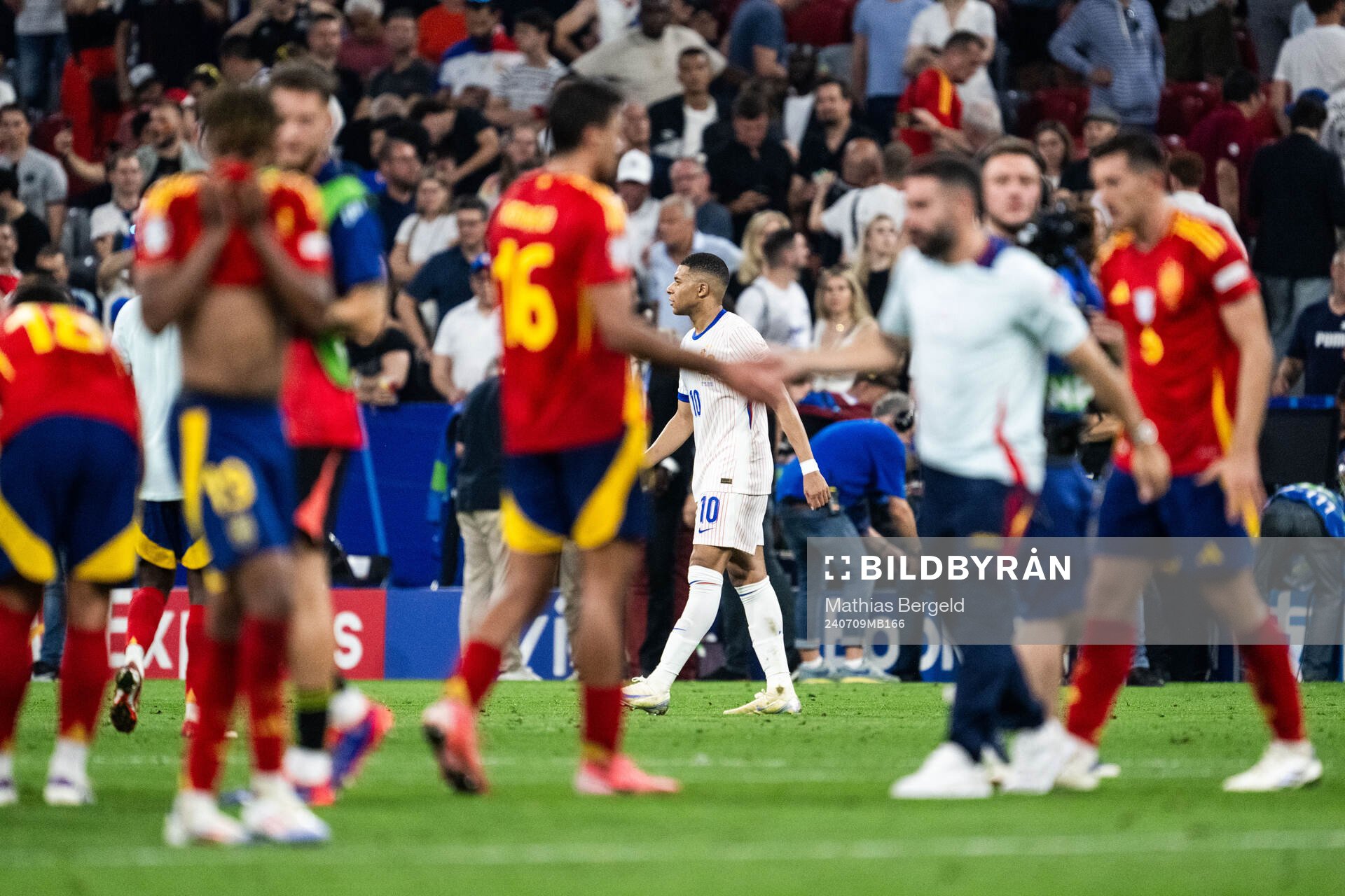 Kylian Mbappé of France looks dejected