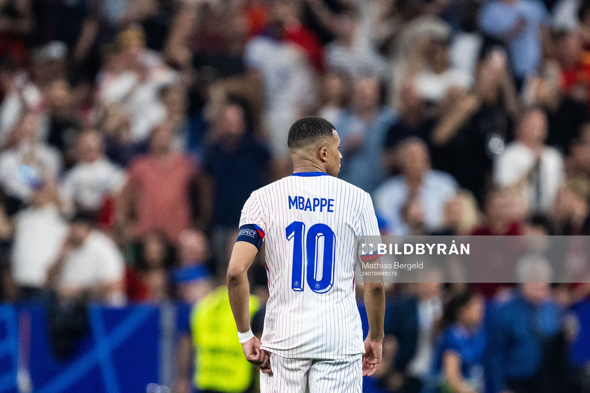 Kylian Mbappé of France looks dejected