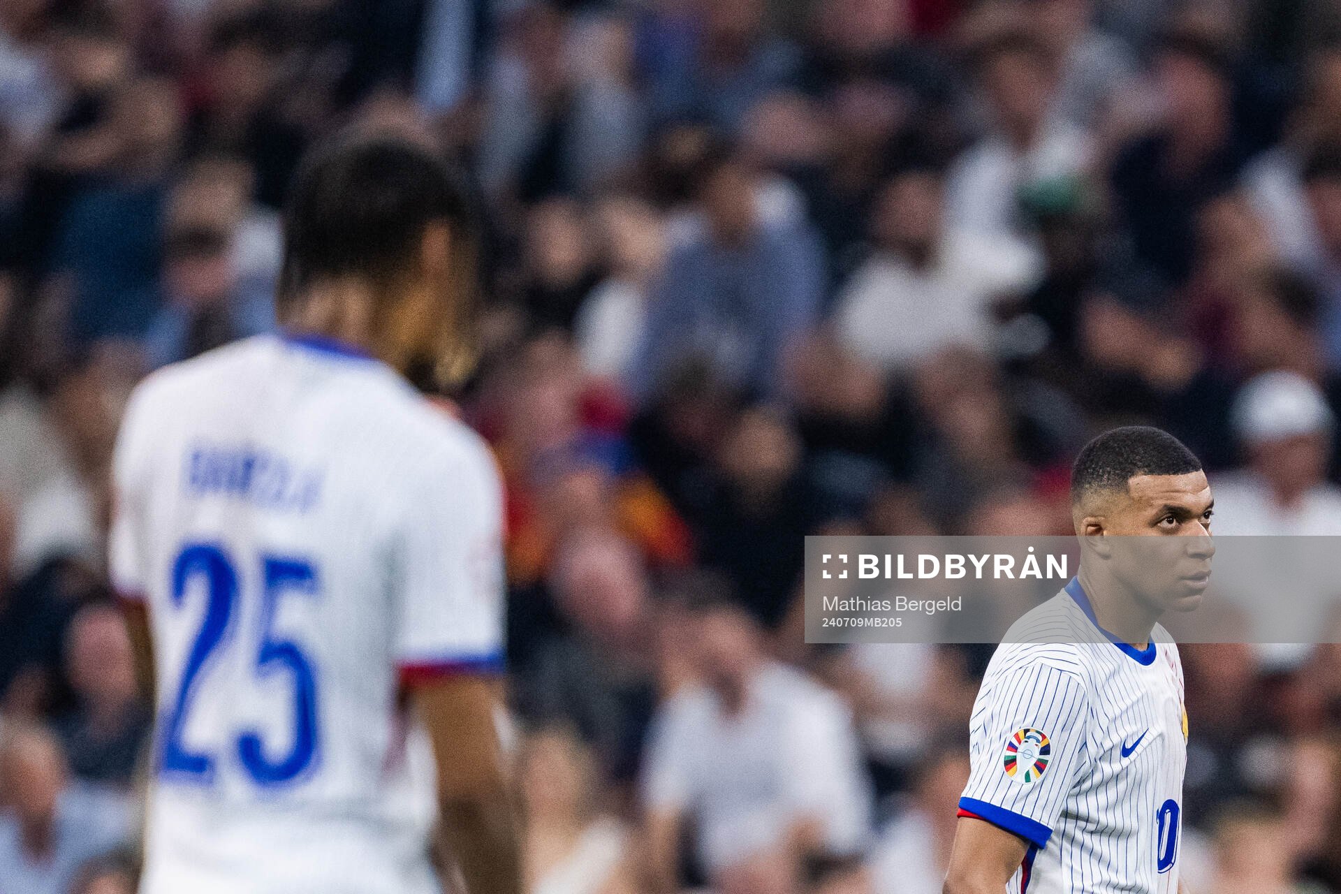 Kylian Mbappé of France looks dejected