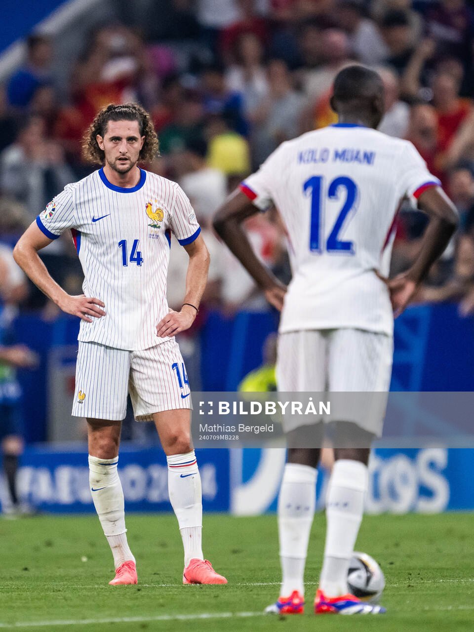 Adrien Rabiot of France looks dejected