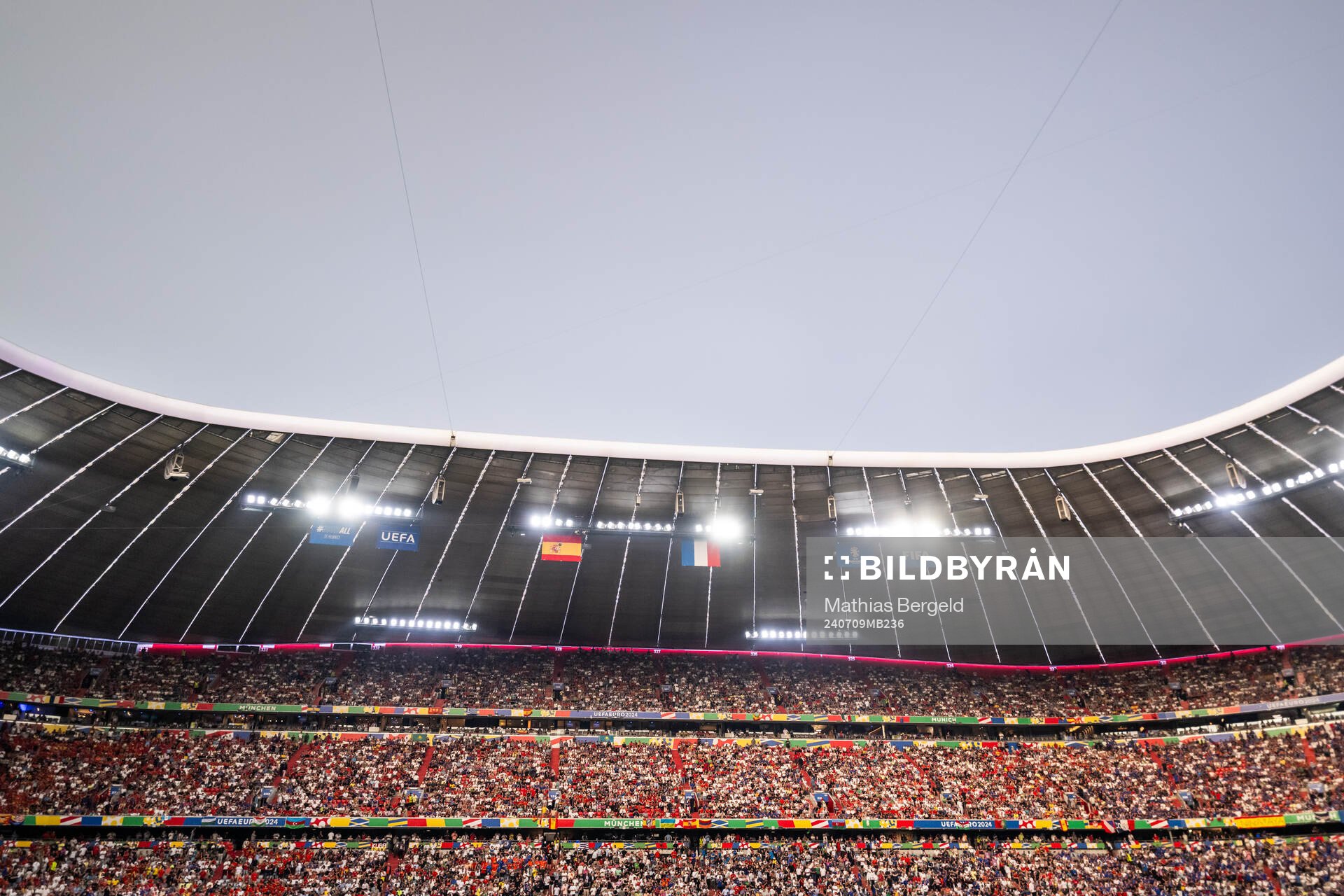 Spectators in the stands at Munich Football Arena