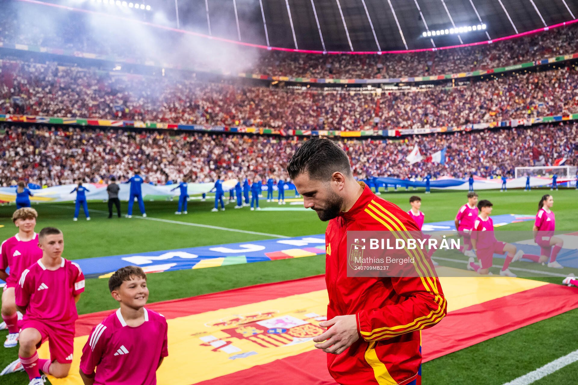 Nacho of Spain enters the pitch