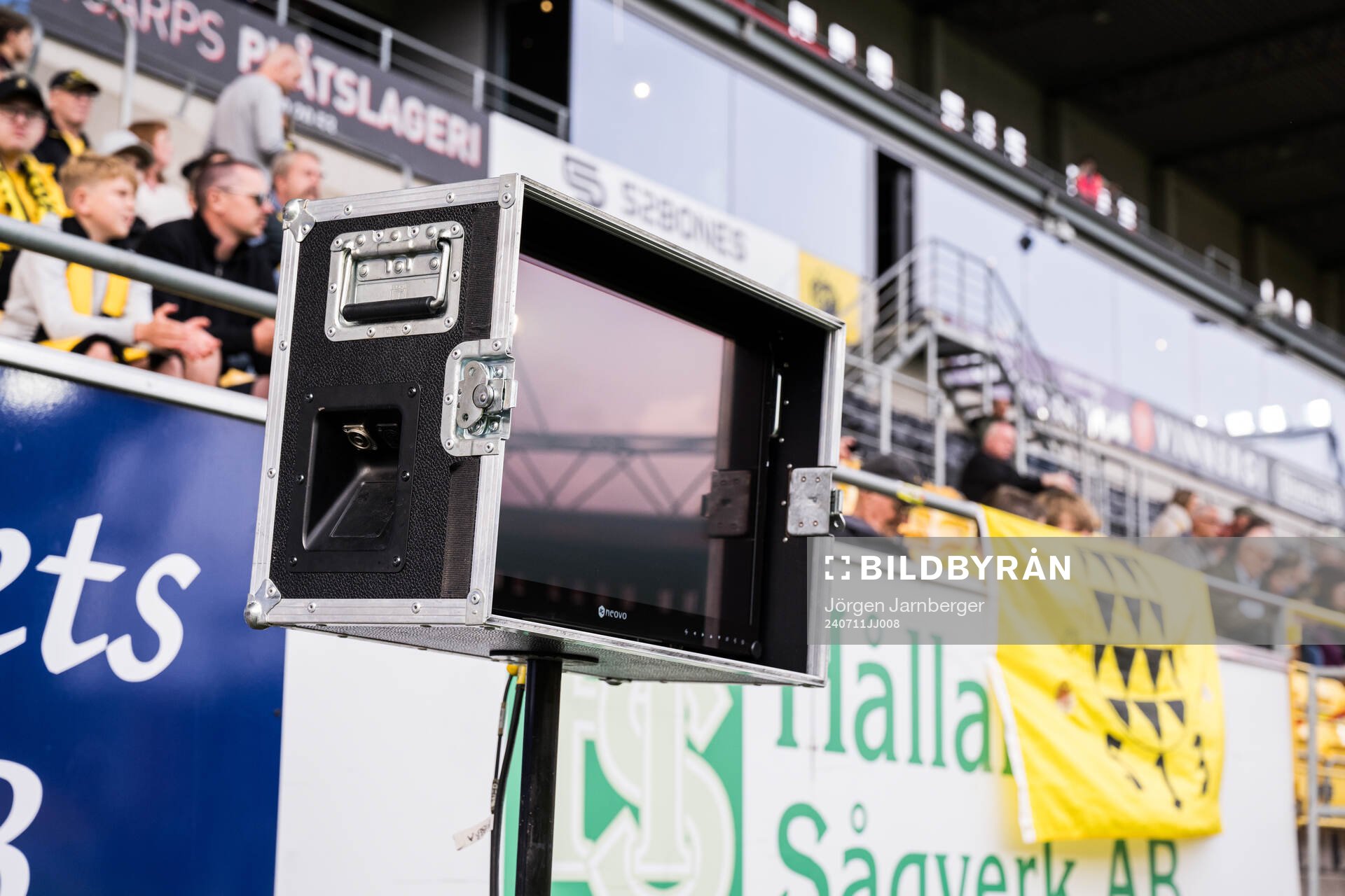 A VAR monitor ahed of the UEFA Europa League qualification
