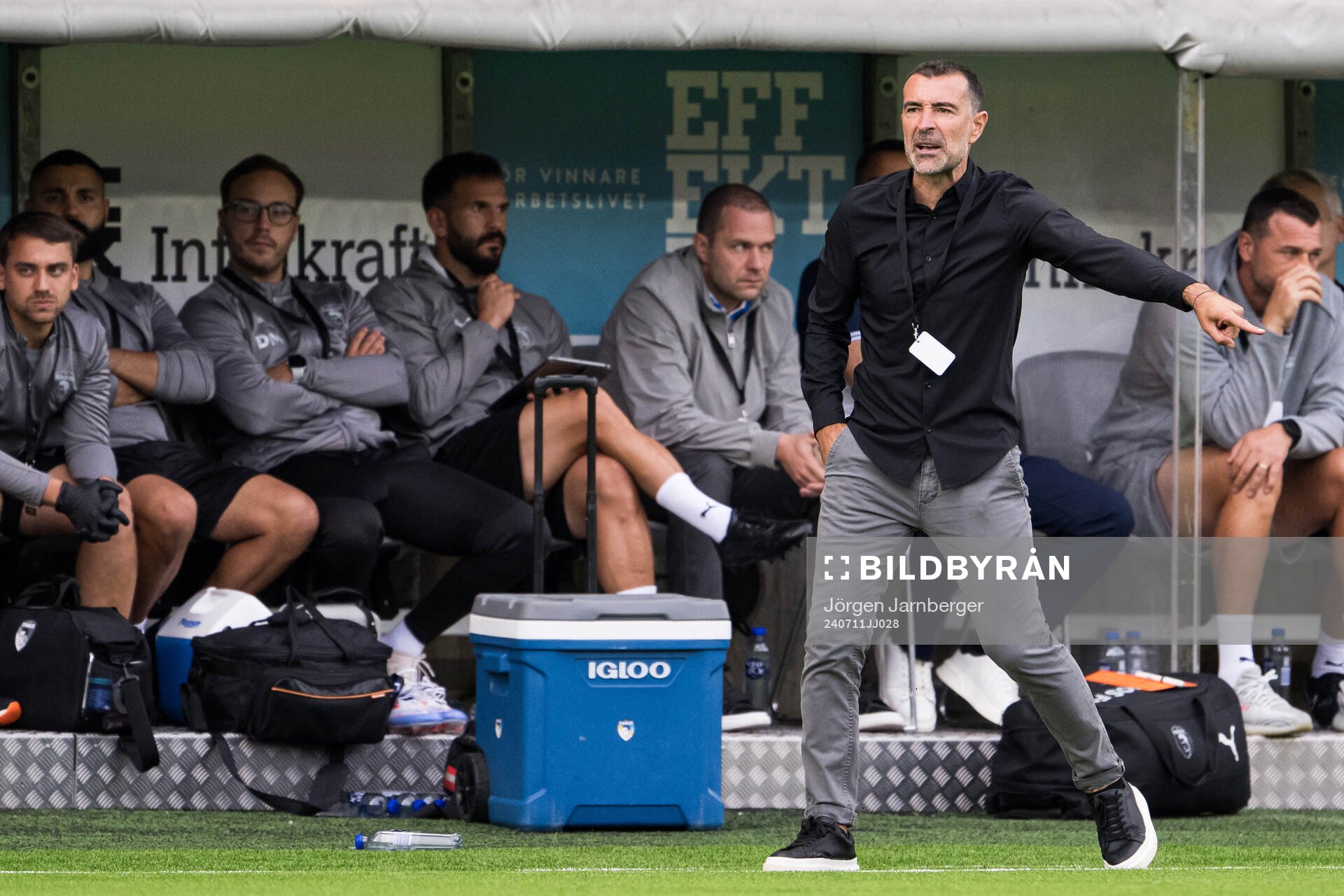 Manager Juan Carlos Carcedo of Pafos during the UEFA Europa League qualification match between Elfsborg and Pafos on July 11, 2024 in Borås.