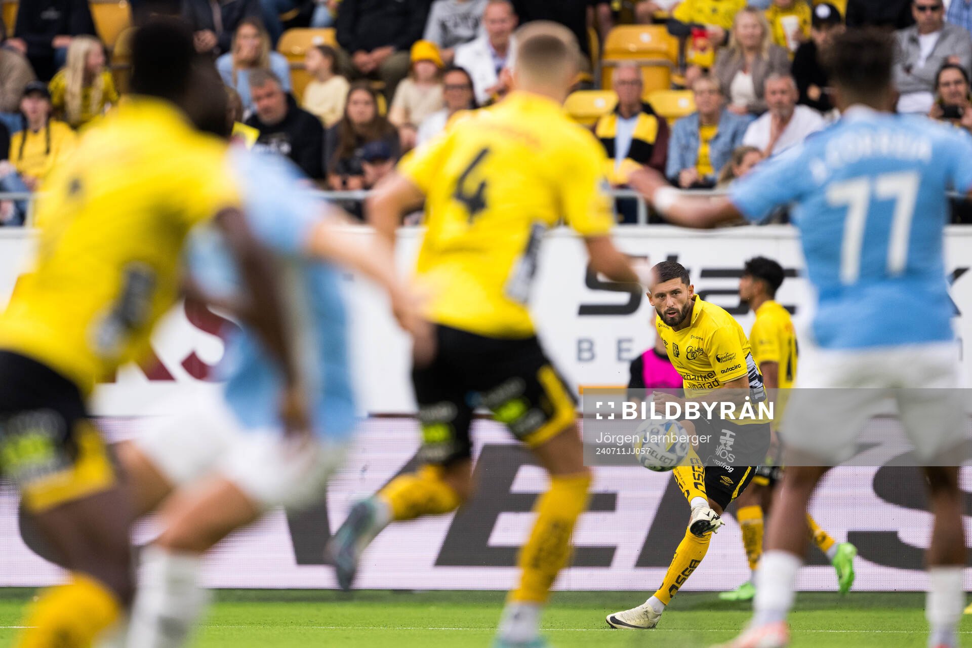 Arber Zeneli of Elfsborg during the UEFA Europa League qualification match between Elfsborg and Pafos on July 11, 2024 in Borås.
