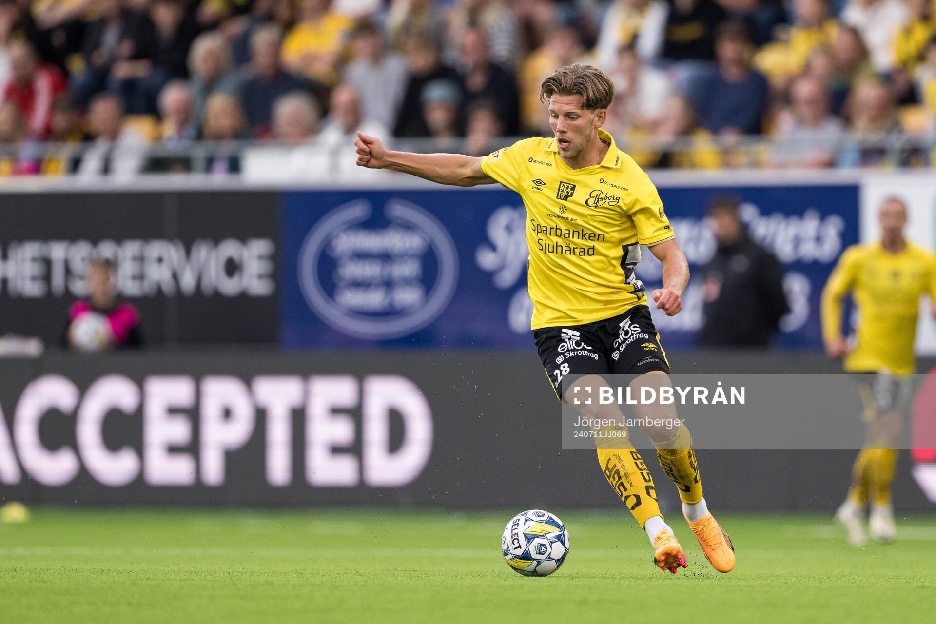 Noah Söderberg of Elfsborg during the UEFA Europa League qualification match between Elfsborg and Pafos on July 11, 2024 in Borås.