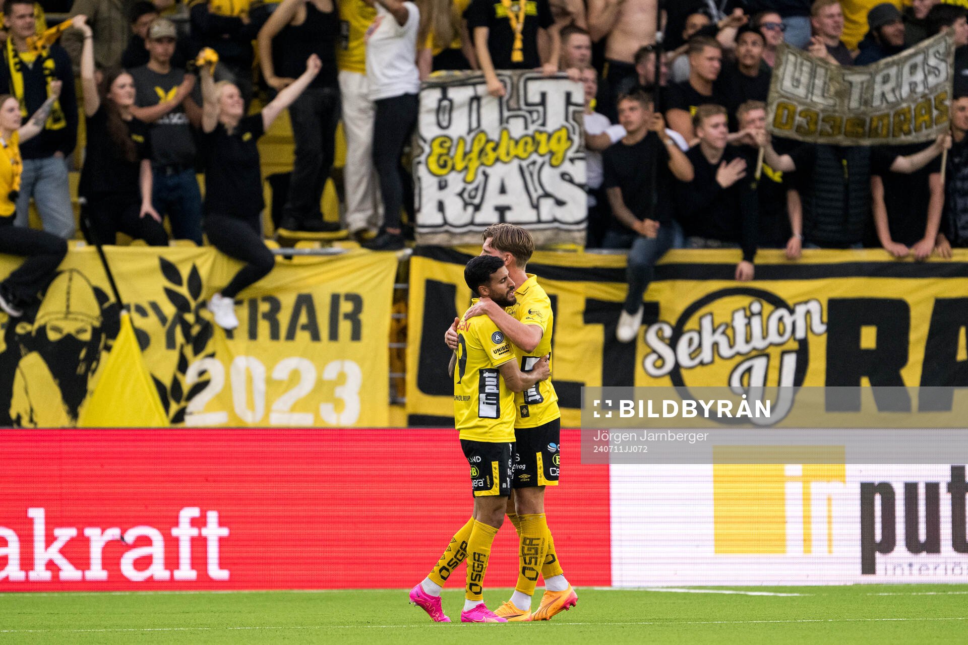 Rami Kaib and Noah Söderberg of Elfsborg celebrate