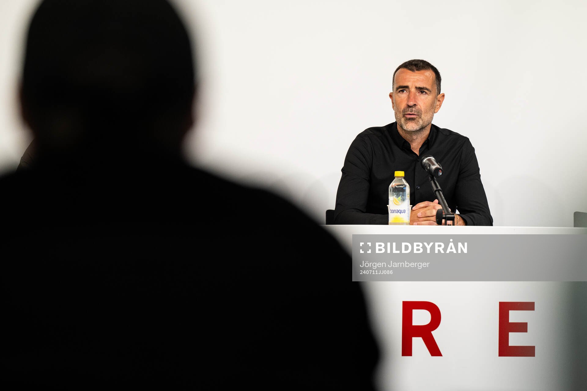 Manager Juan Carlos Carcedo of Pafos during the pressconferens after the UEFA Europa League qualification match between Elfsborg and Pafos on July 11, 2024 in Borås.