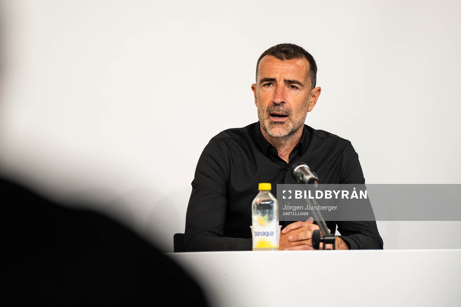 Manager Juan Carlos Carcedo of Pafos during the pressconferens after the UEFA Europa League qualification match between Elfsborg and Pafos on July 11, 2024 in Borås.