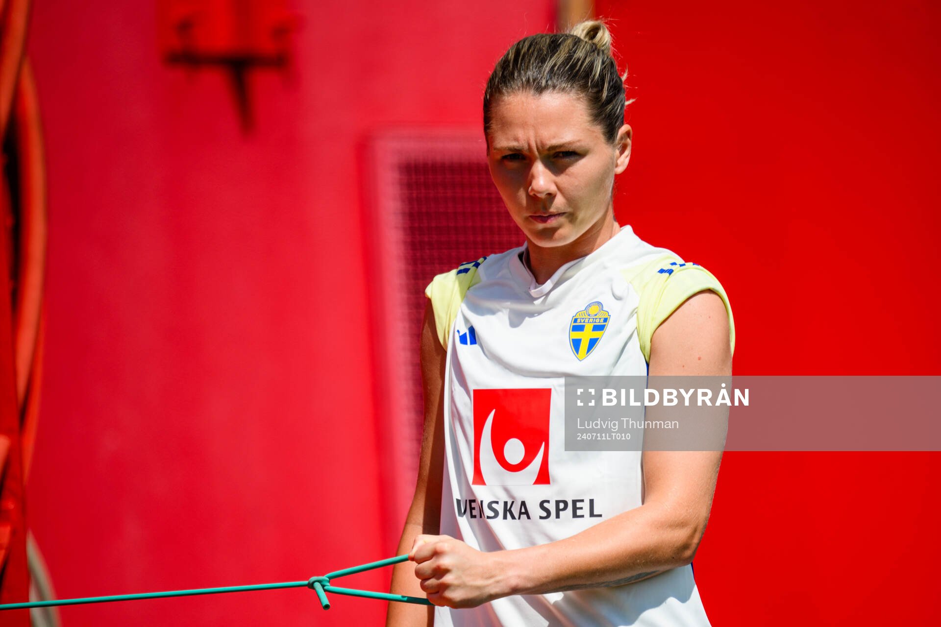 Goalkeeper Jennifer Falk of the Swedish women's national