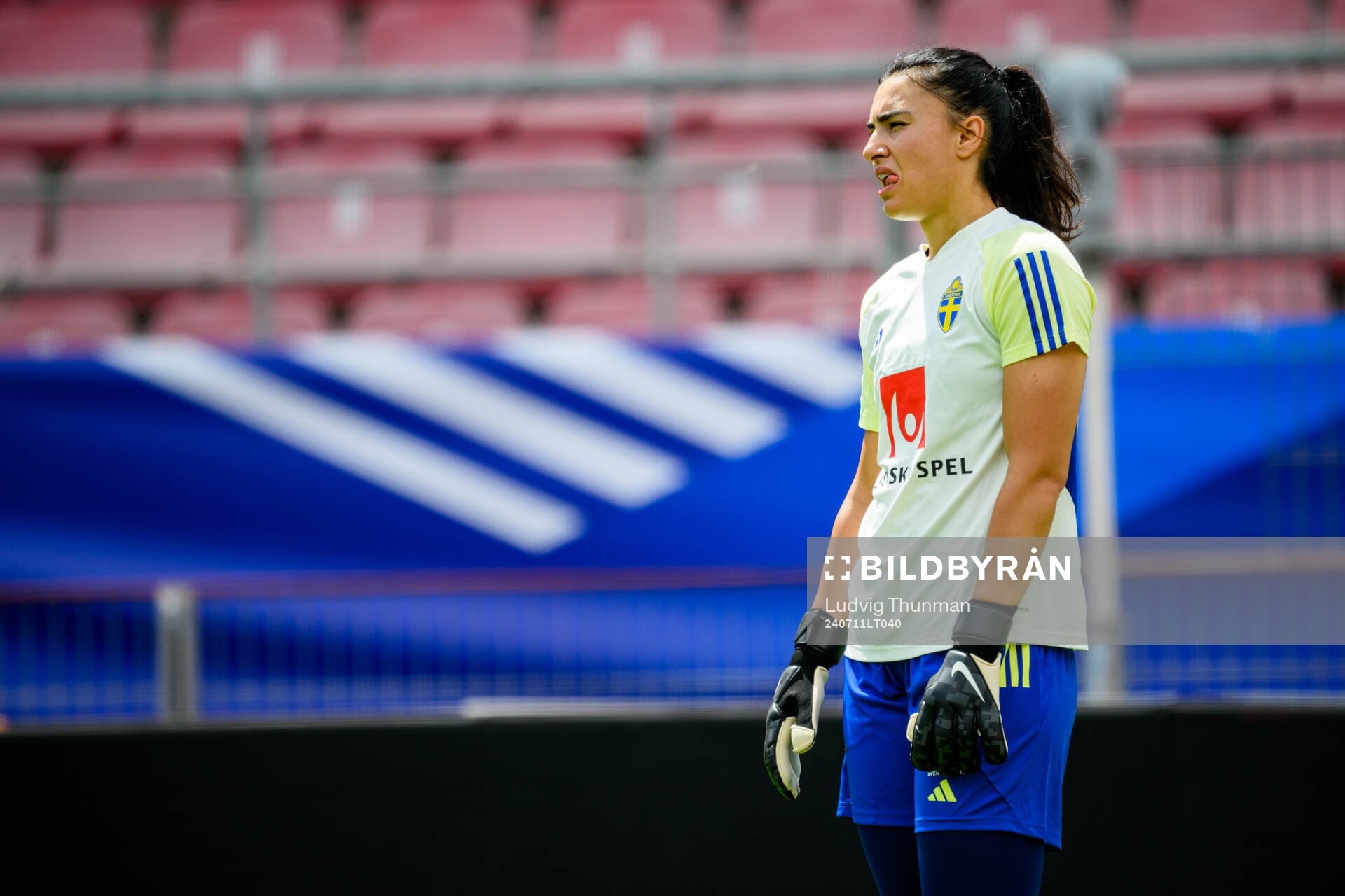 Goalkeeper Zecira Musovic of the Swedish women's national