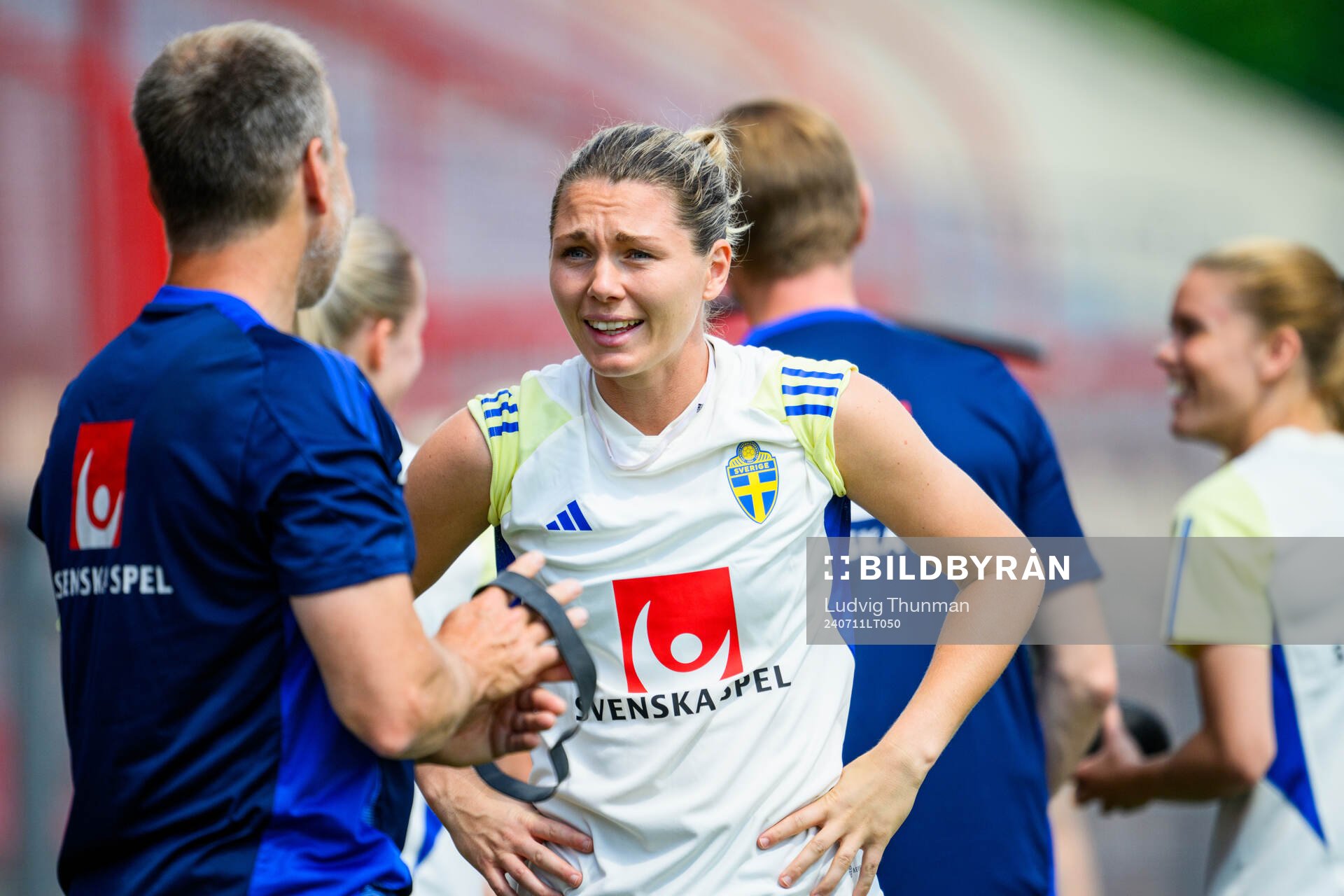 Goalkeeper Jennifer Falk of the Swedish women's national