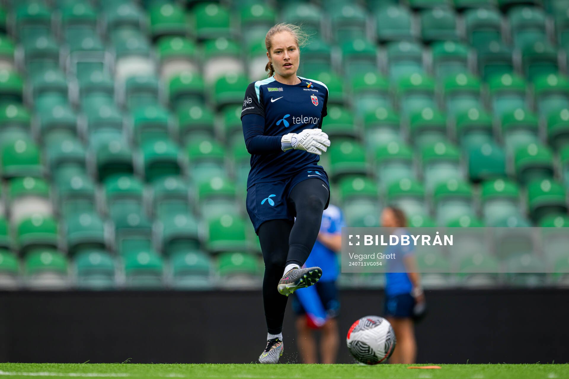 Goalkeeper Aurora Mikalsen of the Norwegian women's