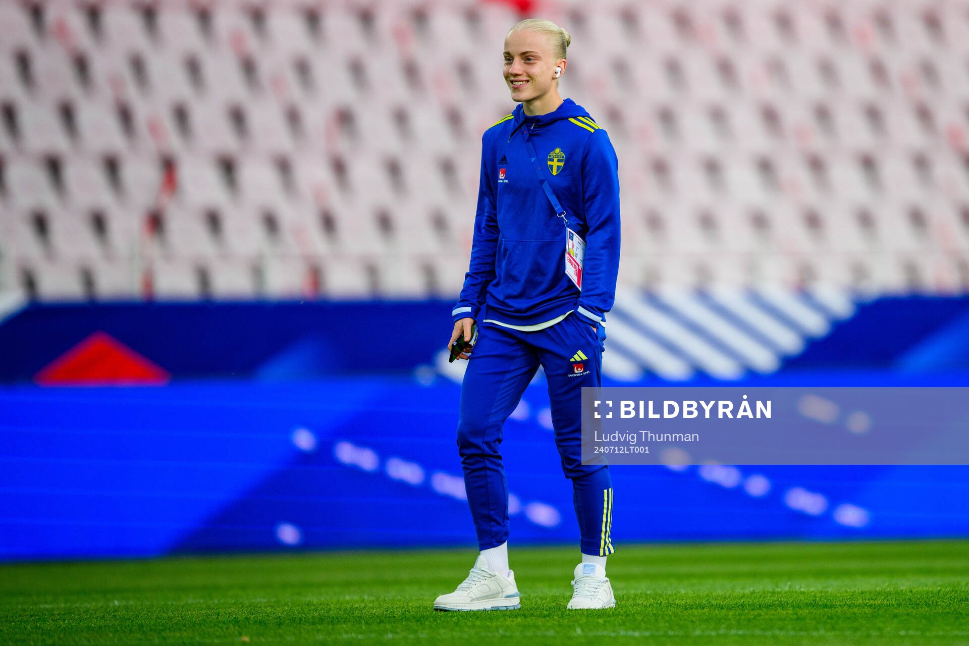 Anna Sandberg of Sweden walks the pitch
