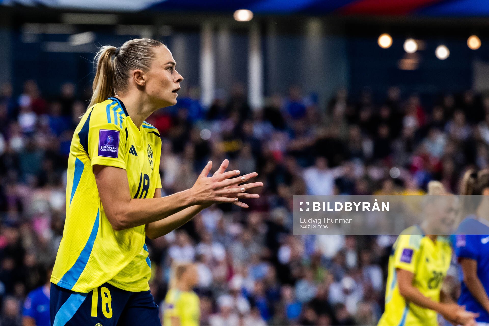 Fridolina Rolfö of Sweden reacts