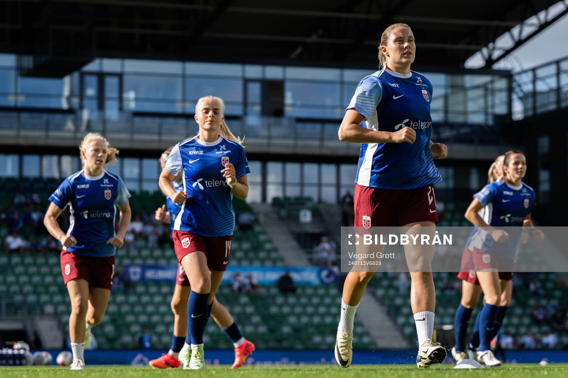 Lisa Naalsund of Norway ahead of the UEFA Women's Euro Qualifier football match between Finland and Norway on July 12, 2024 in Åbo.