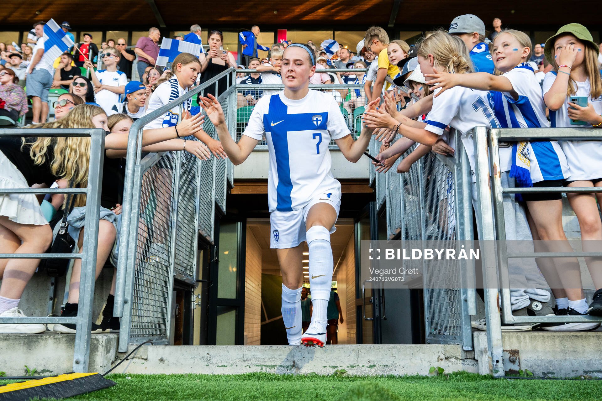 Joanna Tynnilä of Finland during the UEFA Women's Euro Qualifier football match between Finland and Norway on July 12, 2024 in Åbo.
