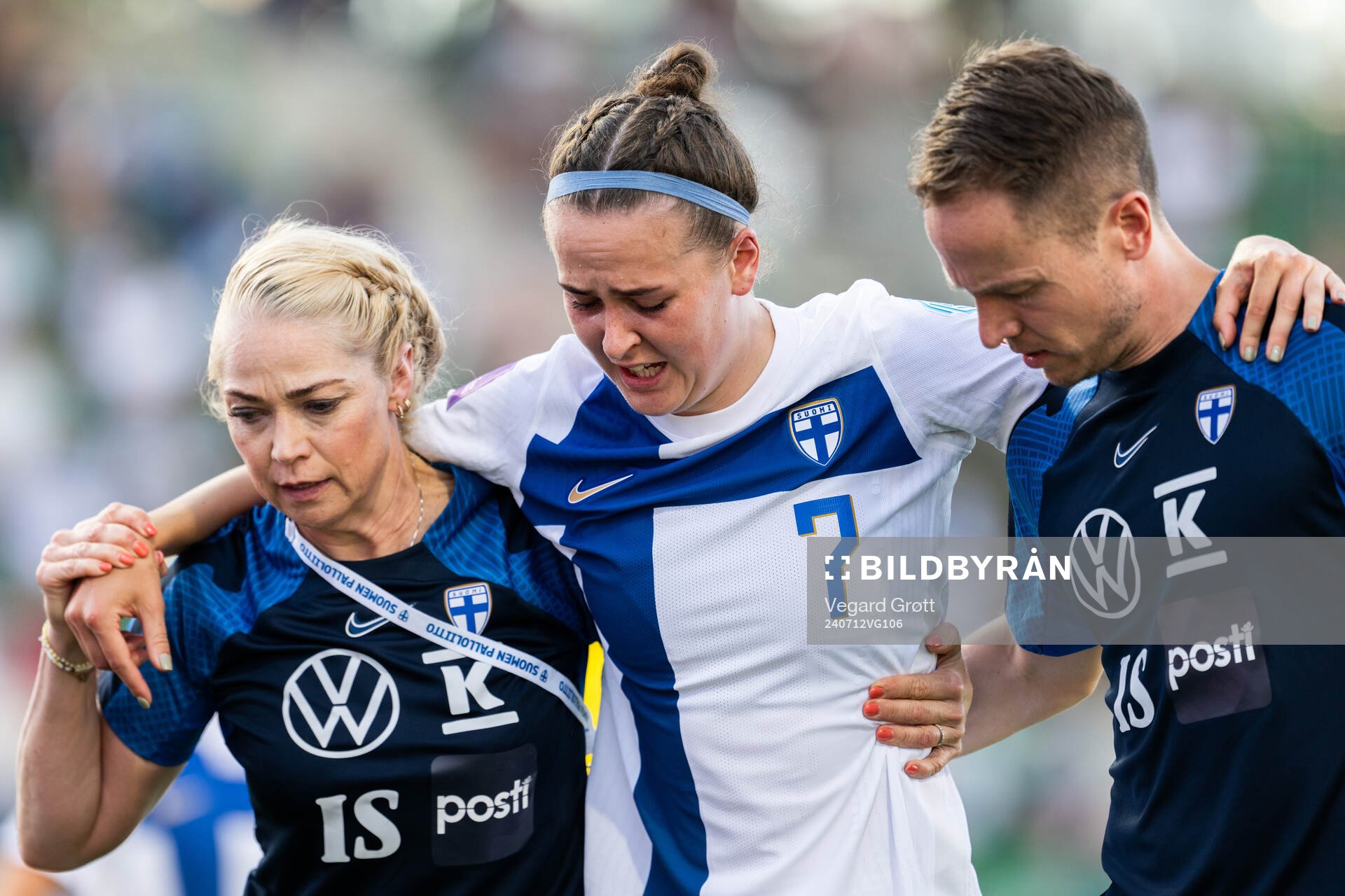 Joanna Tynnilä of Finland during the UEFA Women's Euro Qualifier football match between Finland and Norway on July 12, 2024 in Åbo.