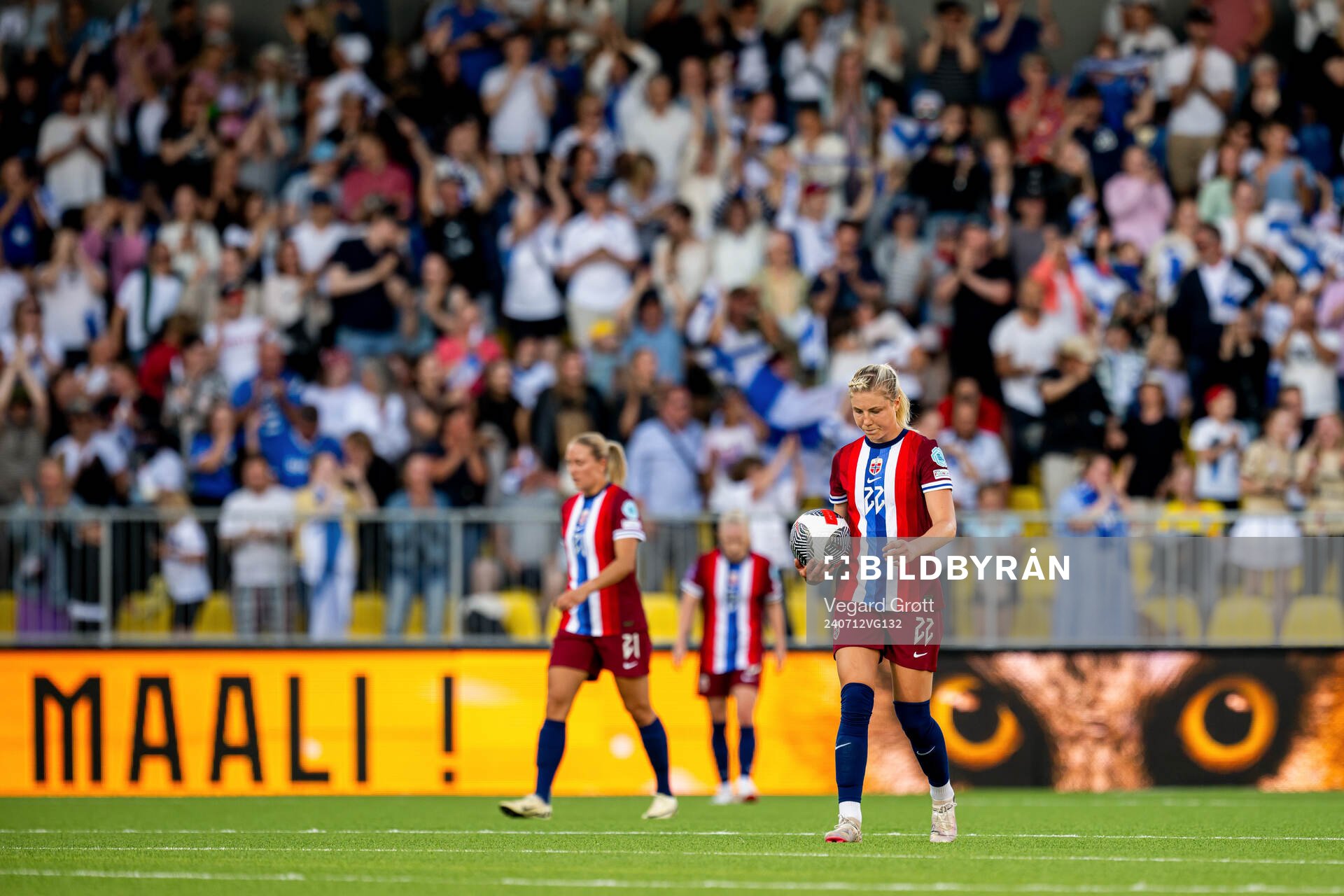 Sophie Román Haug of Norway looks dejected
