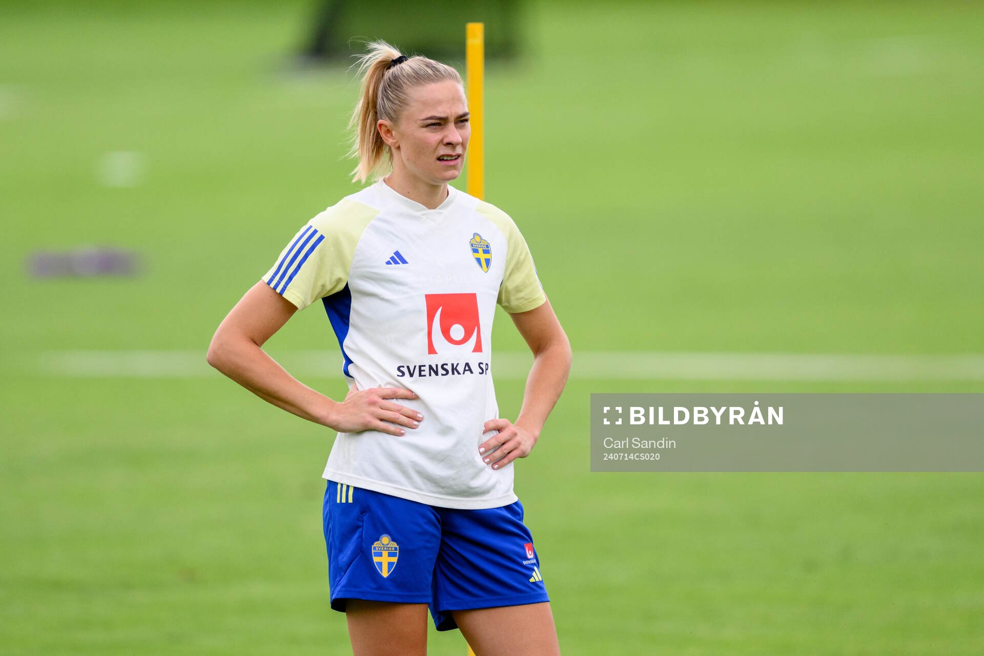 Fridolina Rolfö during a training session with the Swedish Women’s national football team on July 14, 2024 in Gothenburg. 
