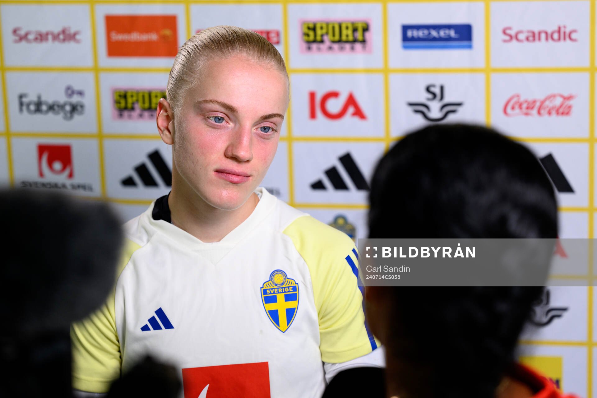 Anna Sandberg is being interviewed