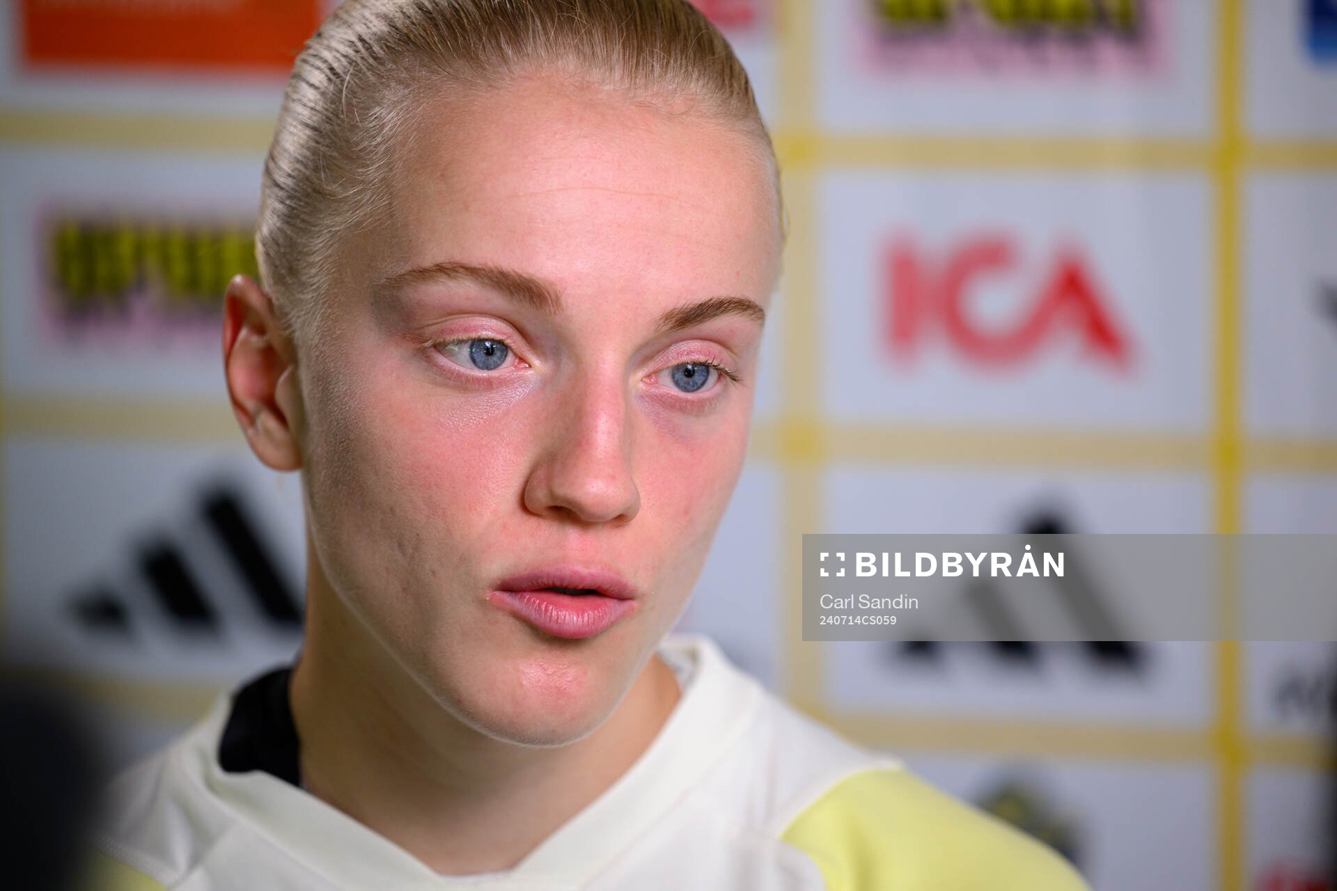 Anna Sandberg is being interviewed