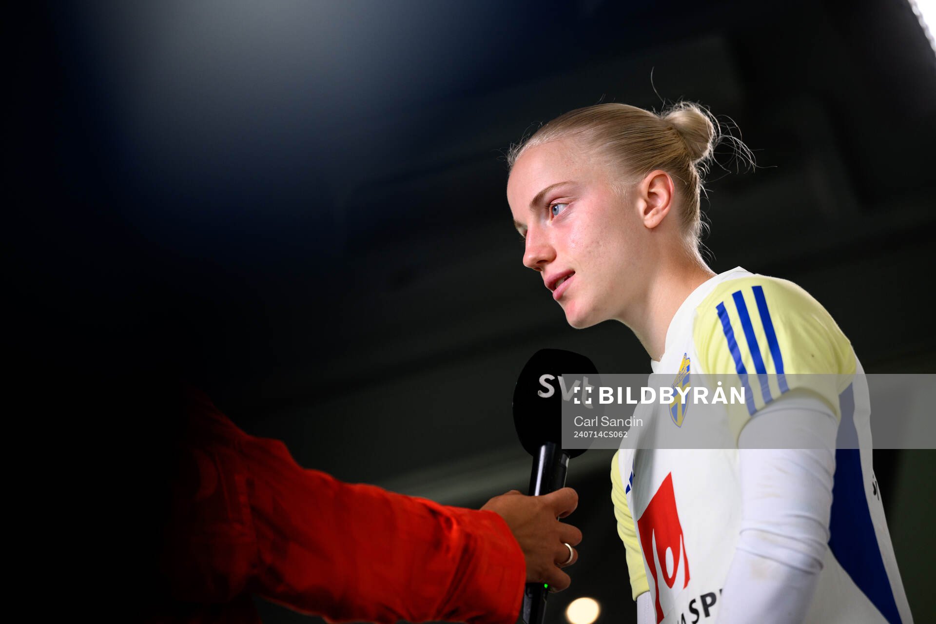 Anna Sandberg is being interviewed