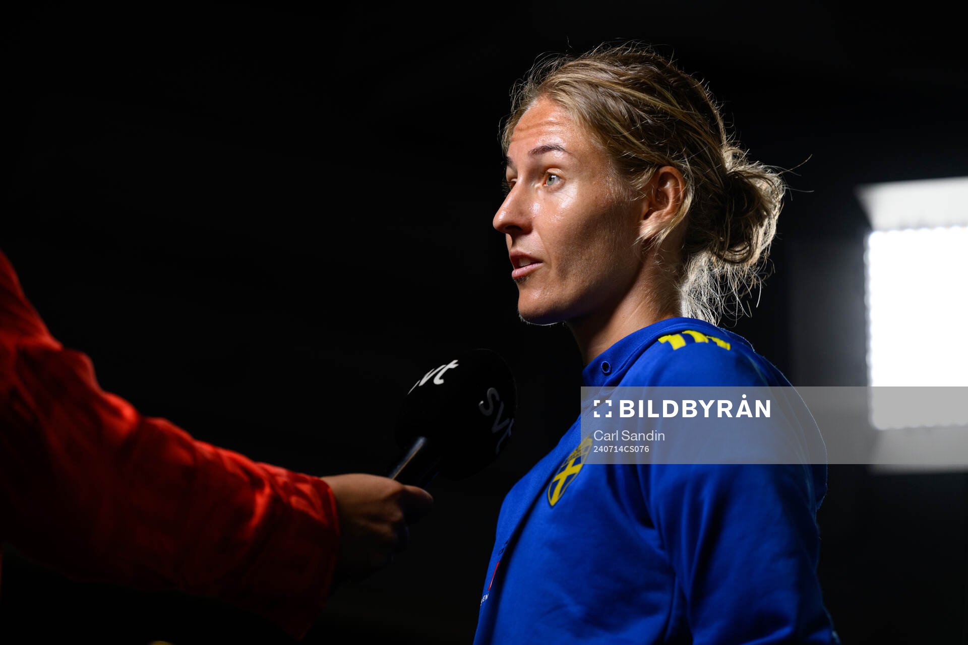 Emma Kullberg is being interviewed