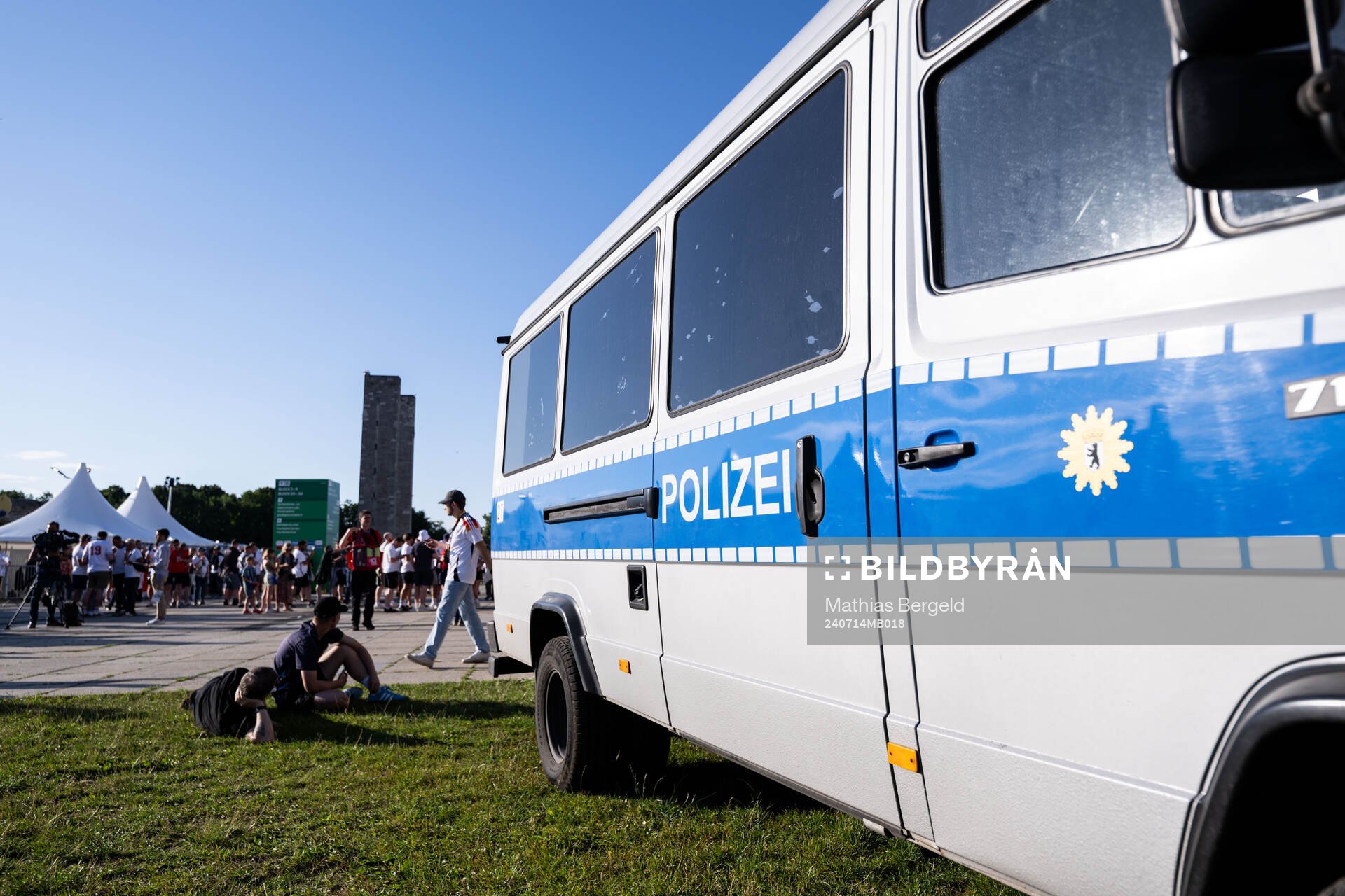 A police van outside Olympiastadion