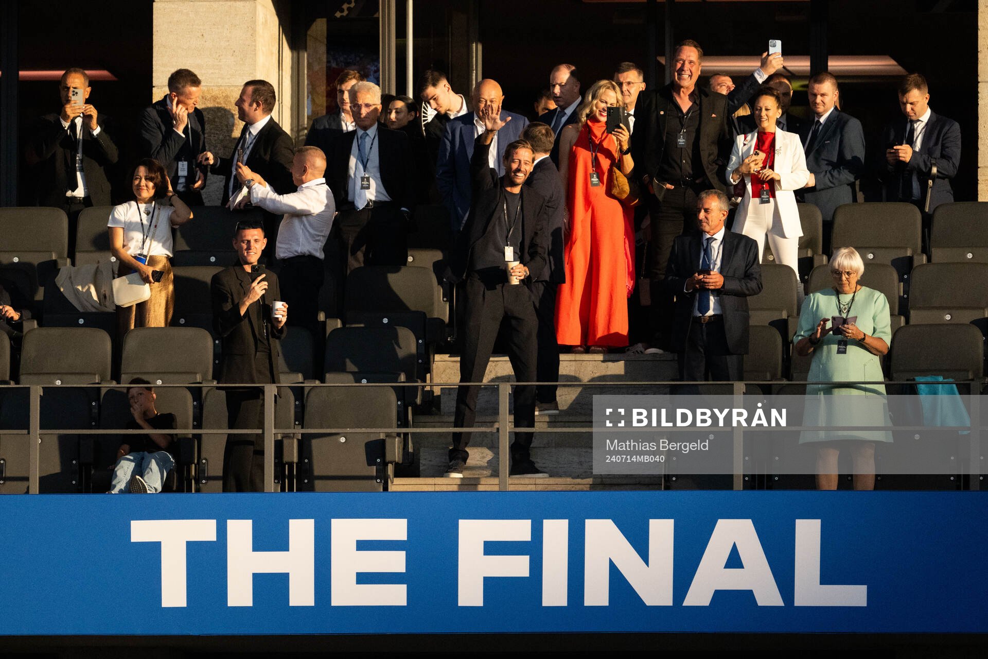 Peter Crouch in the stands ahead of the UEFA Euro 2024 Football Championship final between Spain and England on July 14, 2024 in Berlin.