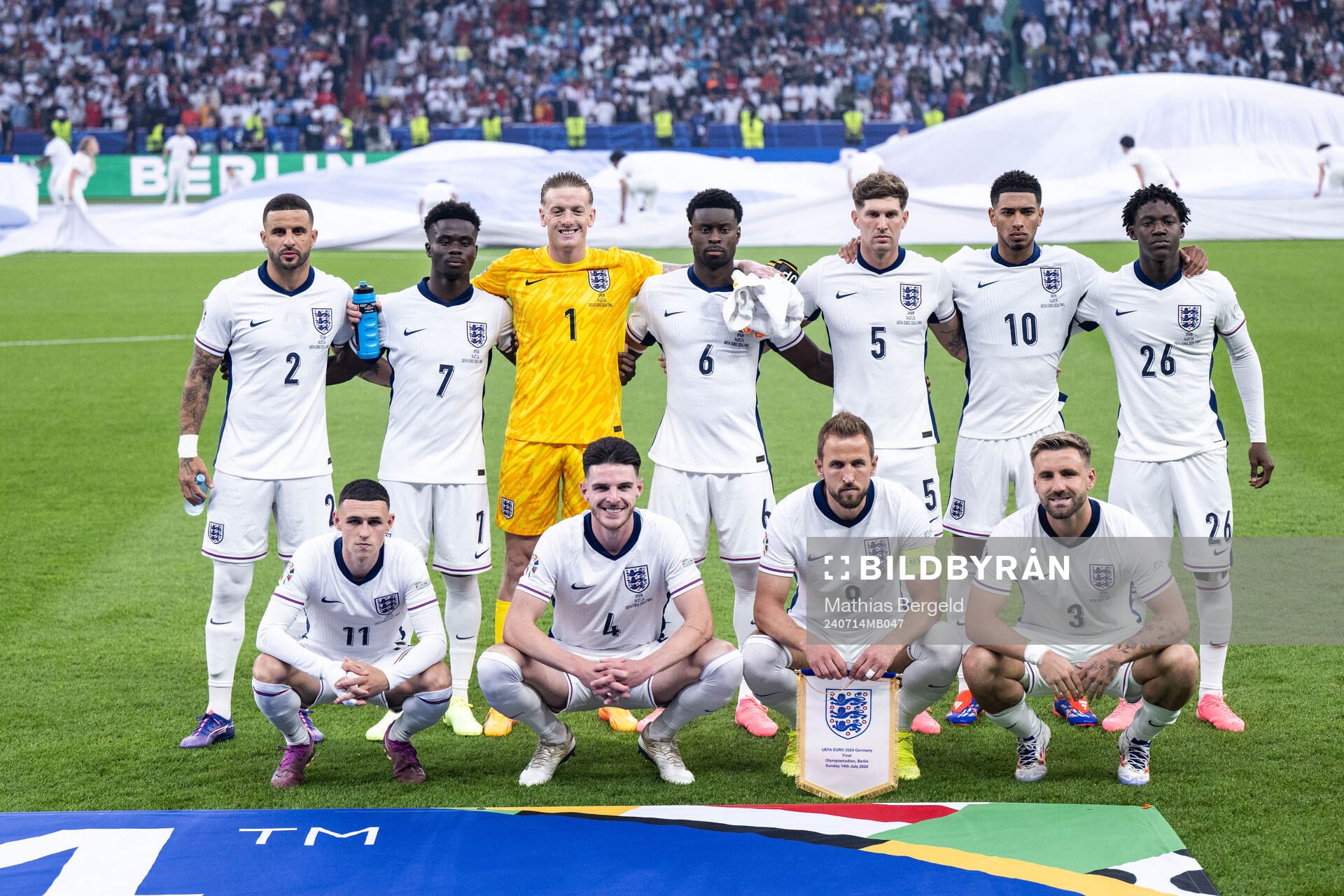 The starting eleven of England