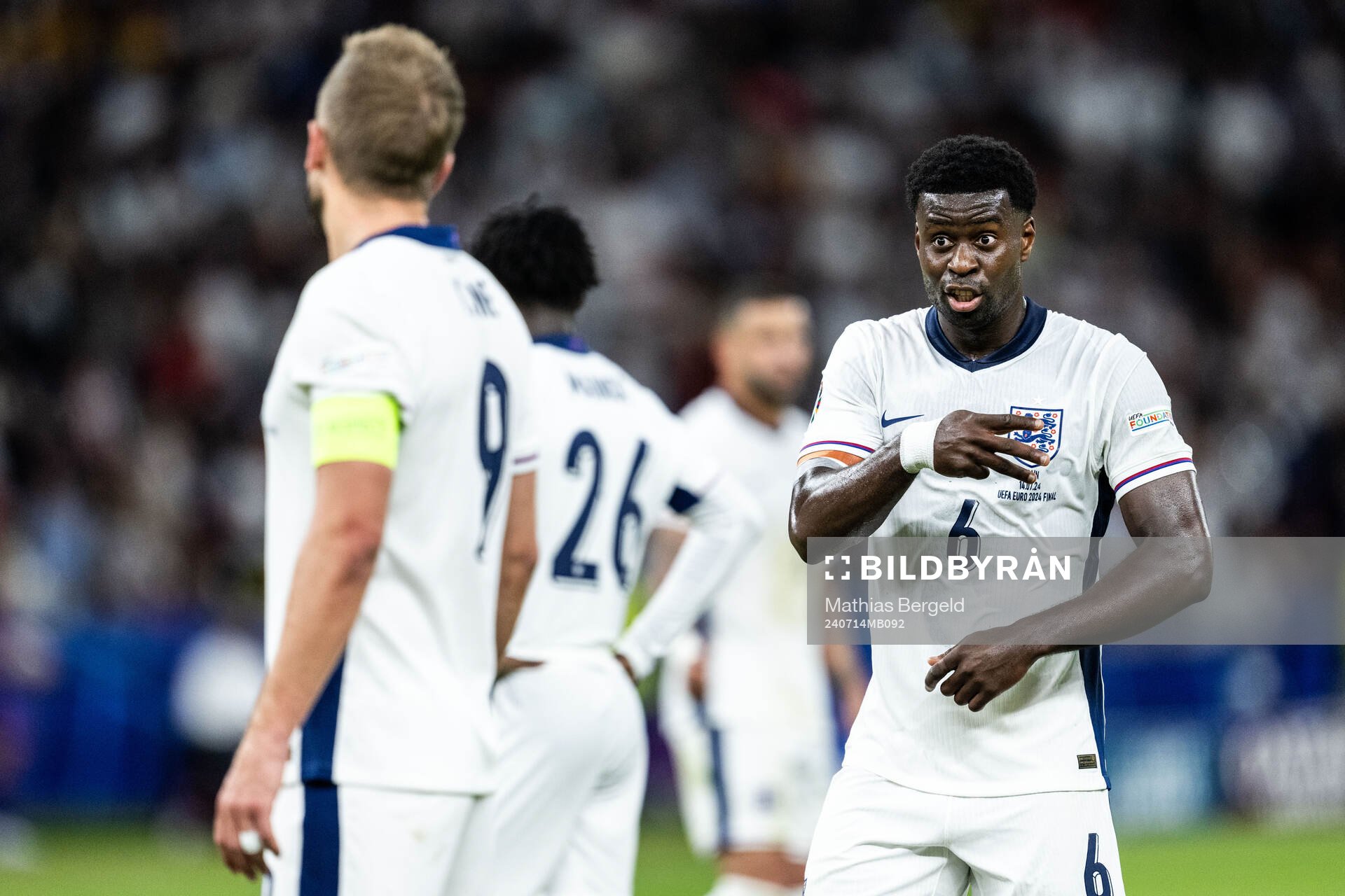 Marc Guehi of England during the UEFA Euro 2024 Football Championship final between Spain and England on July 14, 2024 in Berlin. 