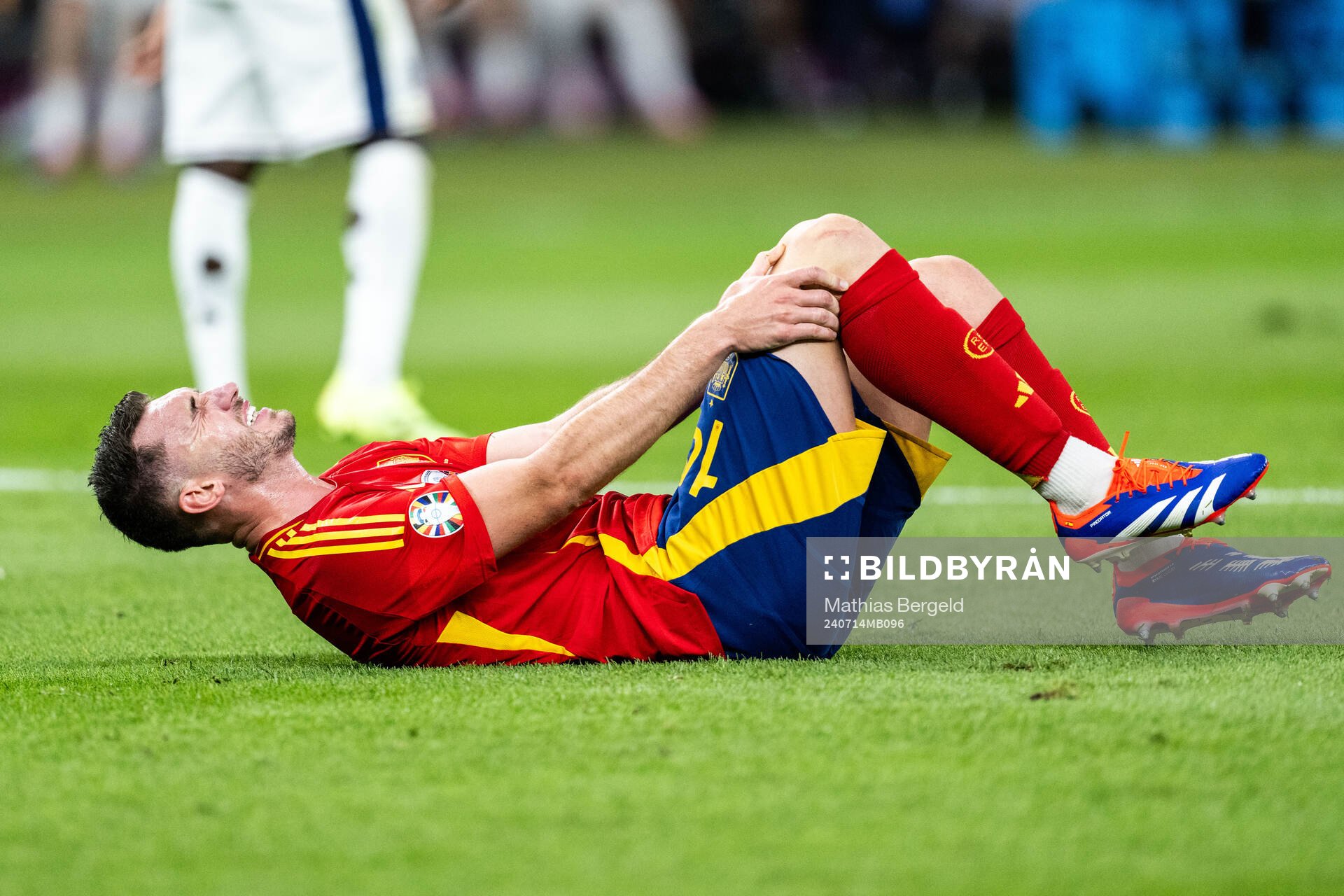 Aymeric Laporte of Spain in pain