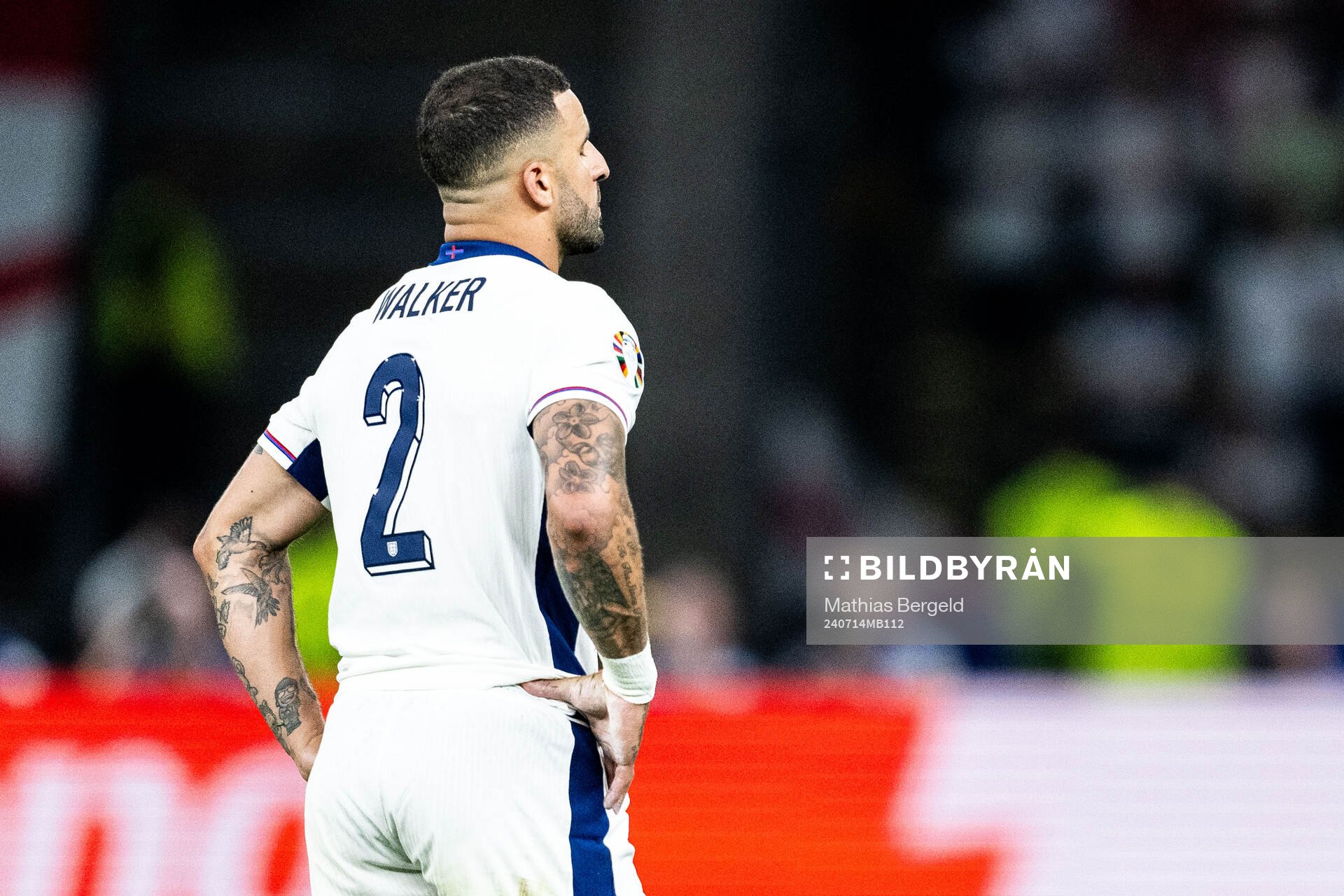 Kyle Walker of England looks dejected